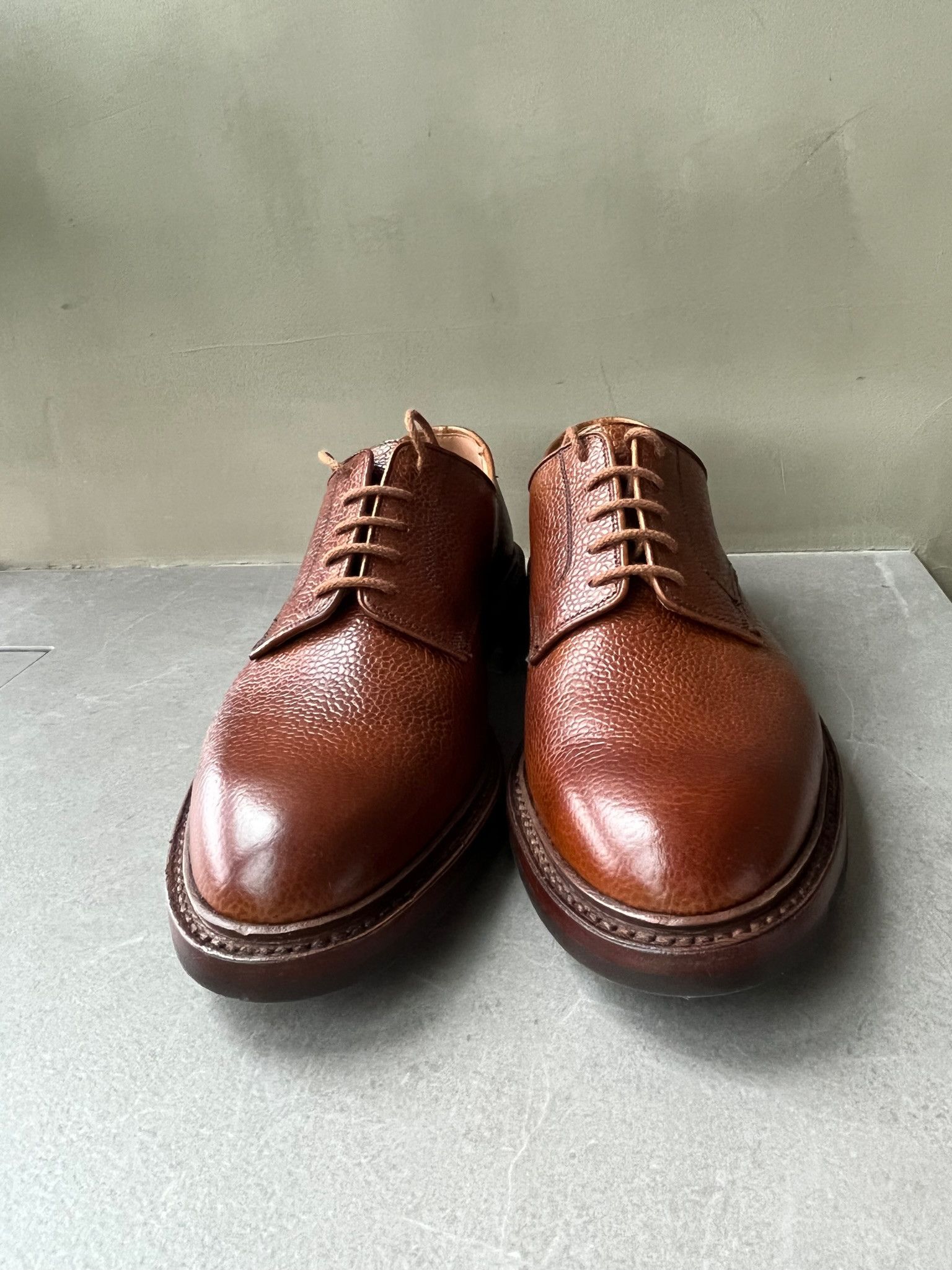 Crockett & Jones Crockett & Jones Grasmere Tan Scotch Grain Mens Derby Shoes Size US 6.5 / EU 39-40 - 2 Thumbnail