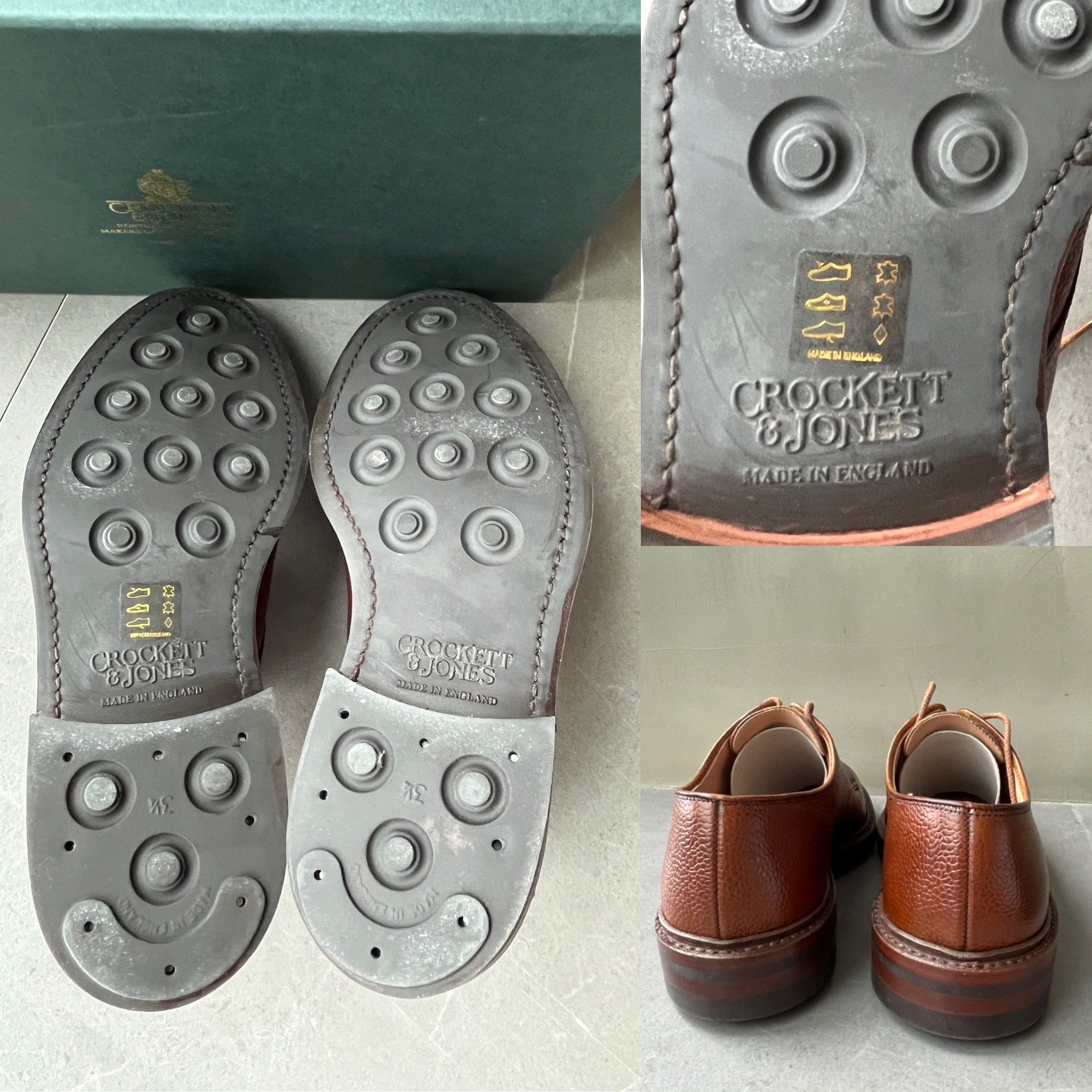 Crockett & Jones Crockett & Jones Grasmere Tan Scotch Grain Mens Derby Shoes Size US 6.5 / EU 39-40 - 15 Thumbnail