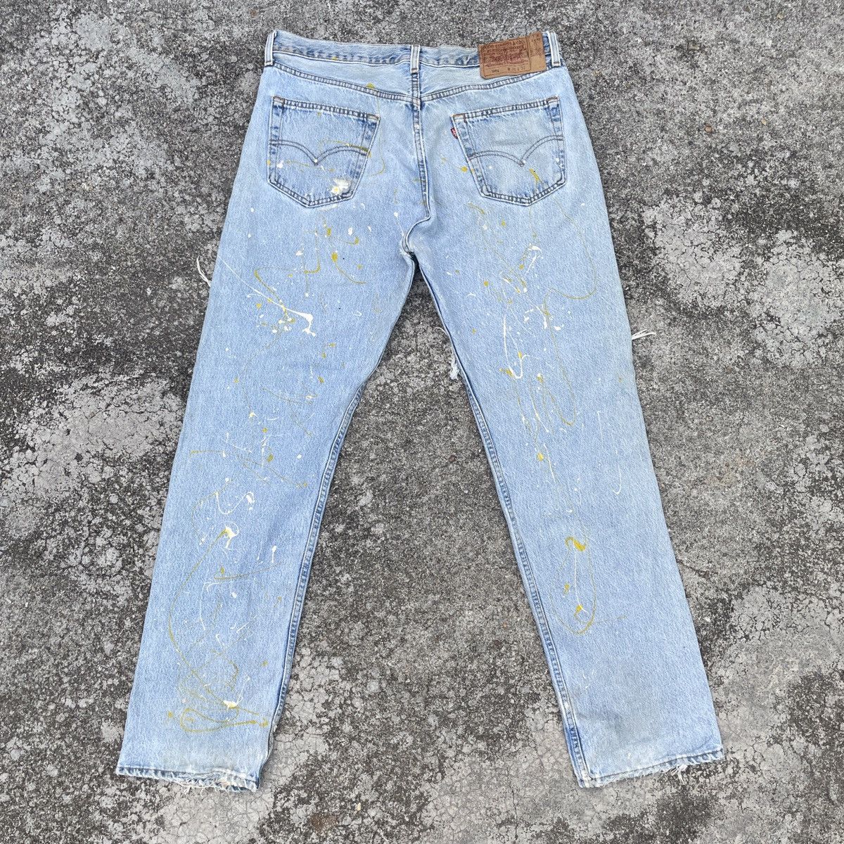 Levi's Vintage Clothing Vintage 90s Levis 501 Art Distressed Denim Jeans Size US 35 - 8 Thumbnail