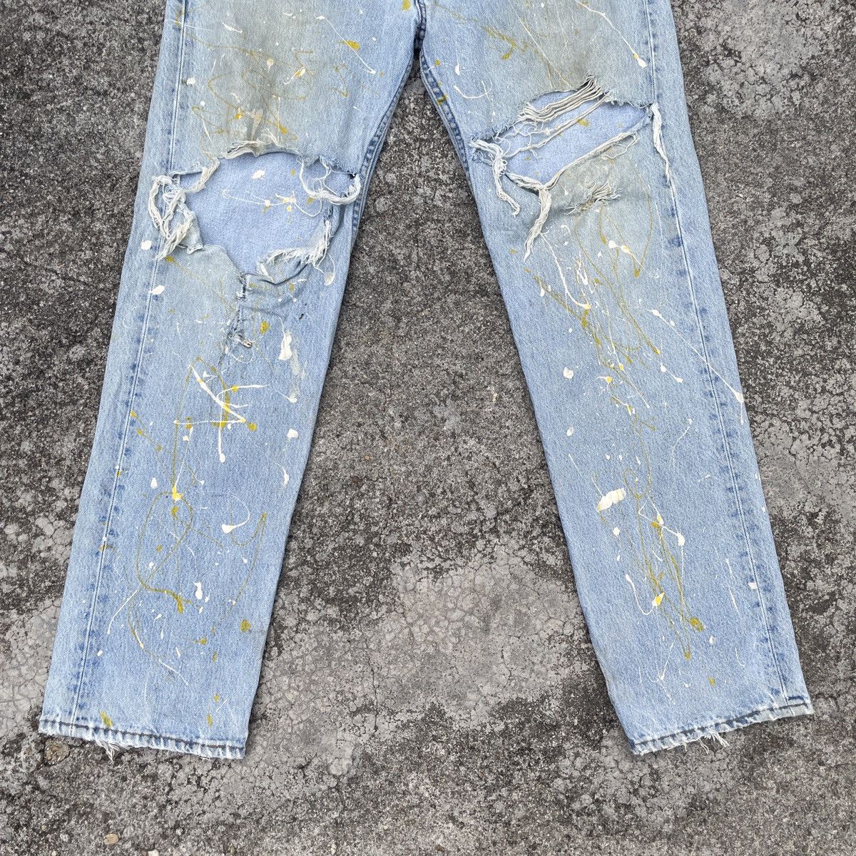 Levi's Vintage Clothing Vintage 90s Levis 501 Art Distressed Denim Jeans Size US 35 - 4 Thumbnail