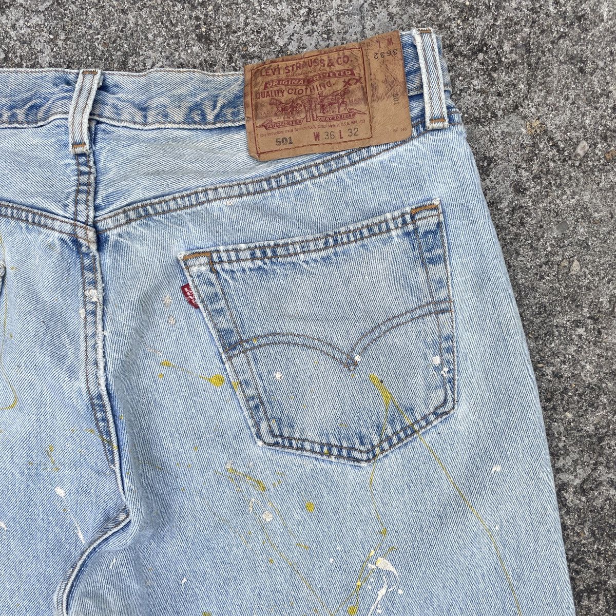 Levi's Vintage Clothing Vintage 90s Levis 501 Art Distressed Denim Jeans Size US 35 - 9 Thumbnail
