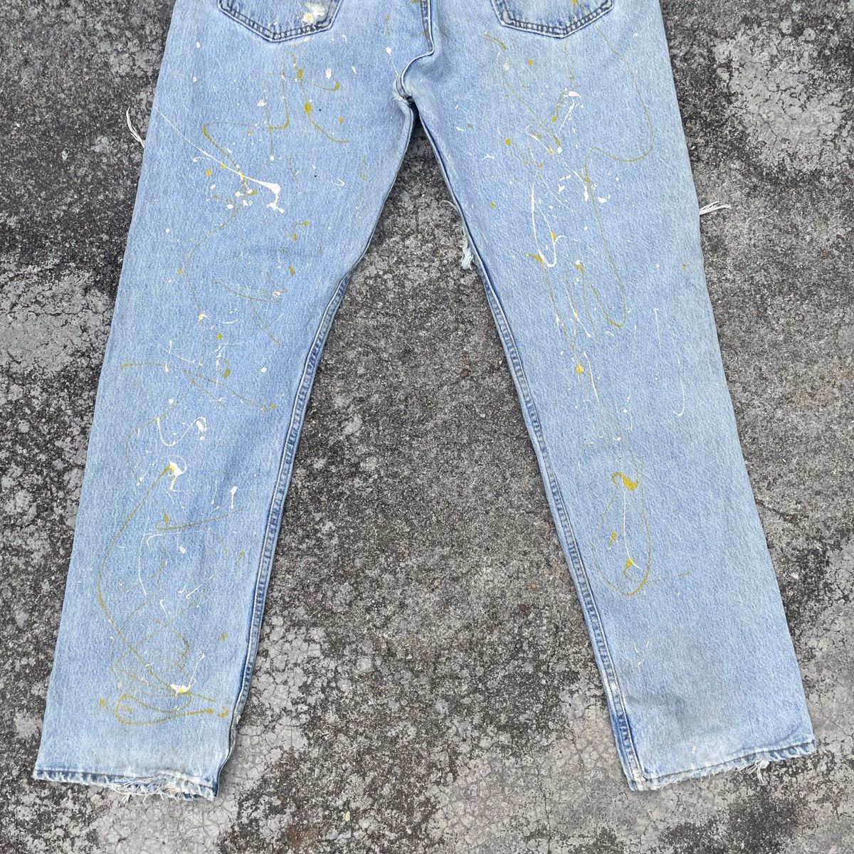 Levi's Vintage Clothing Vintage 90s Levis 501 Art Distressed Denim Jeans Size US 35 - 11 Thumbnail