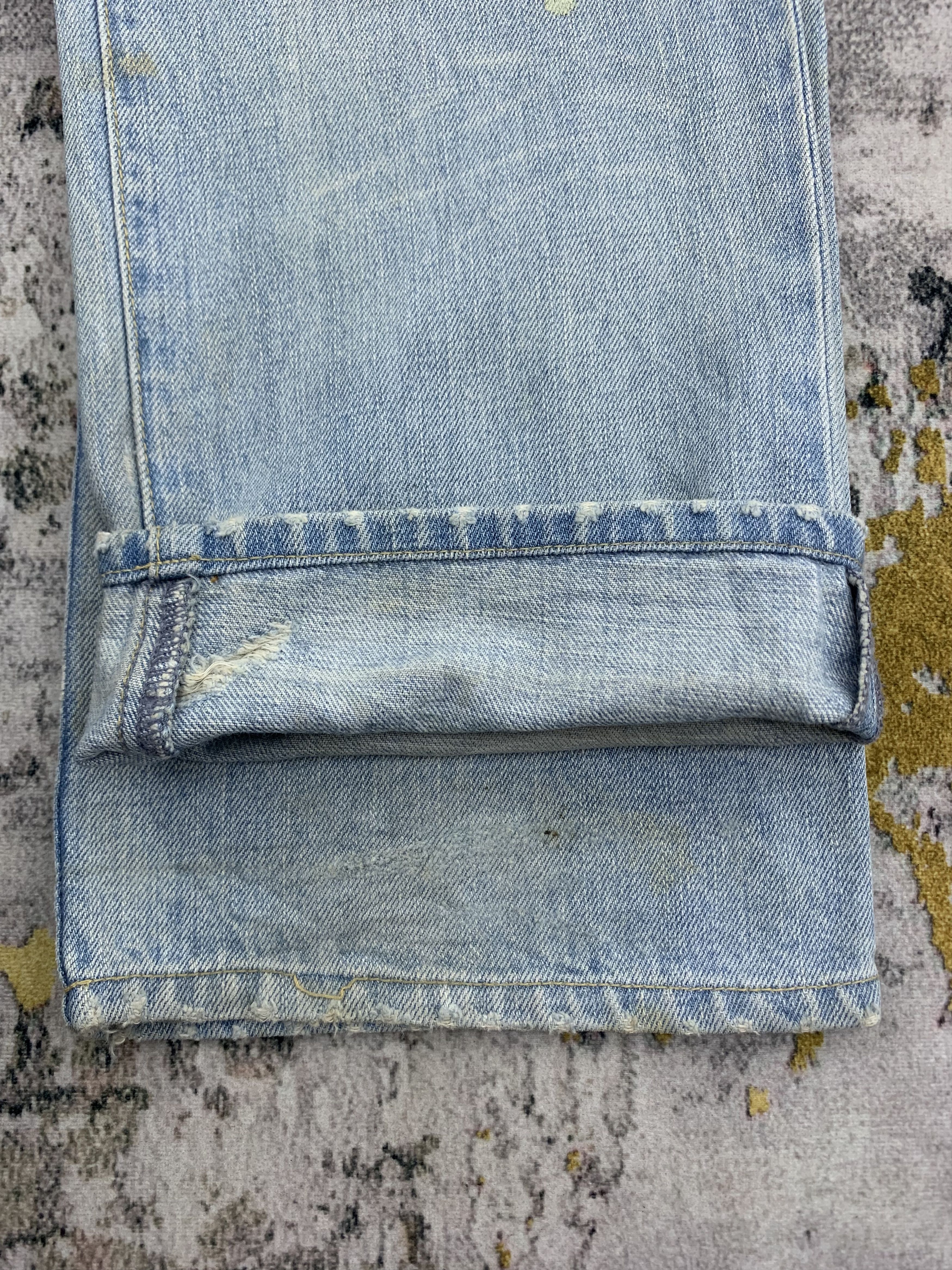 Japanese Brand Vintage Light Blue Denim Jeans 34x31 Distressed Dirty Faded Size US 34 / EU 50 - 13 Thumbnail
