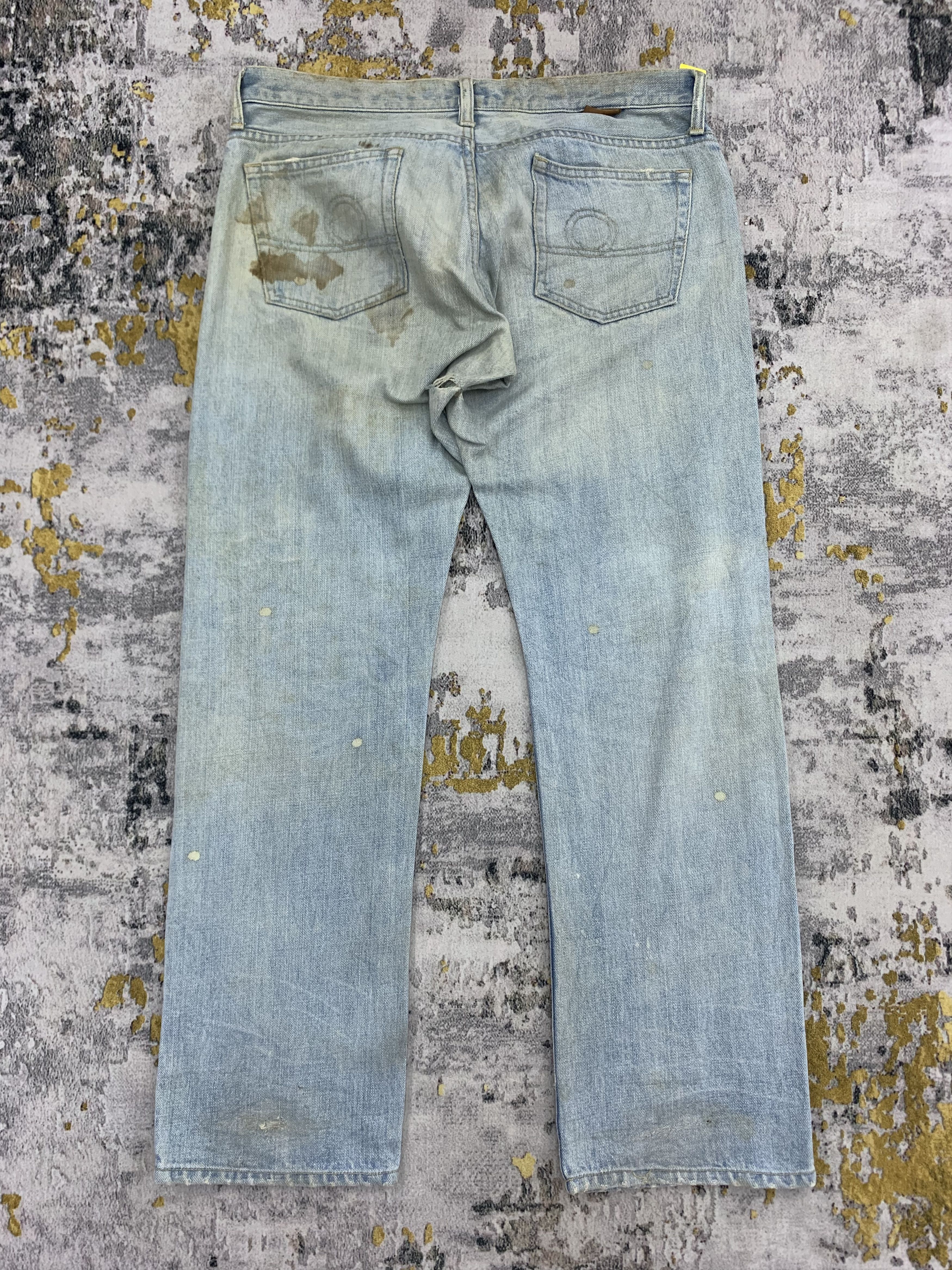 Japanese Brand Vintage Light Blue Denim Jeans 34x31 Distressed Dirty Faded Size US 34 / EU 50 - 8 Thumbnail