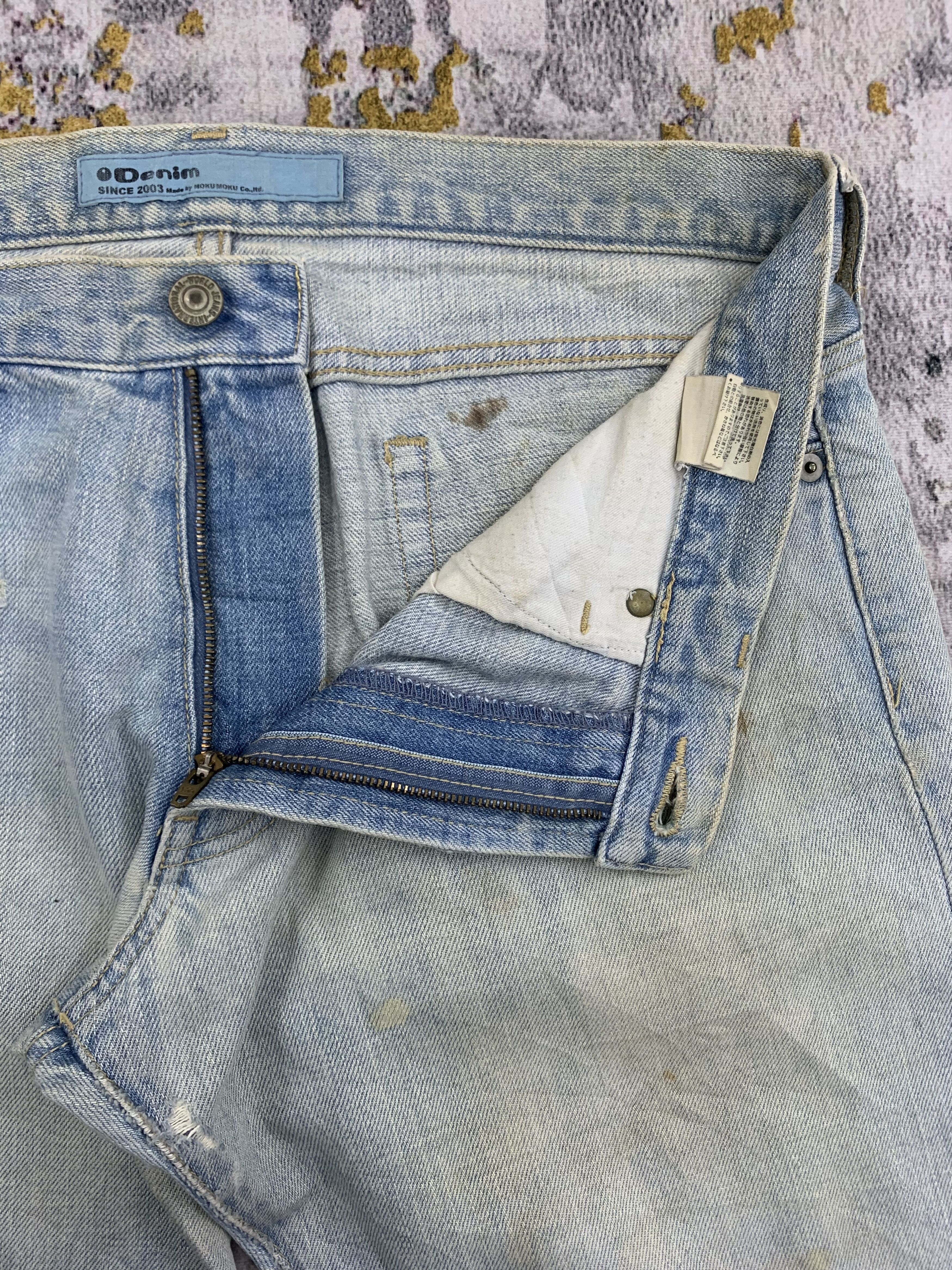 Japanese Brand Vintage Light Blue Denim Jeans 34x31 Distressed Dirty Faded Size US 34 / EU 50 - 3 Thumbnail