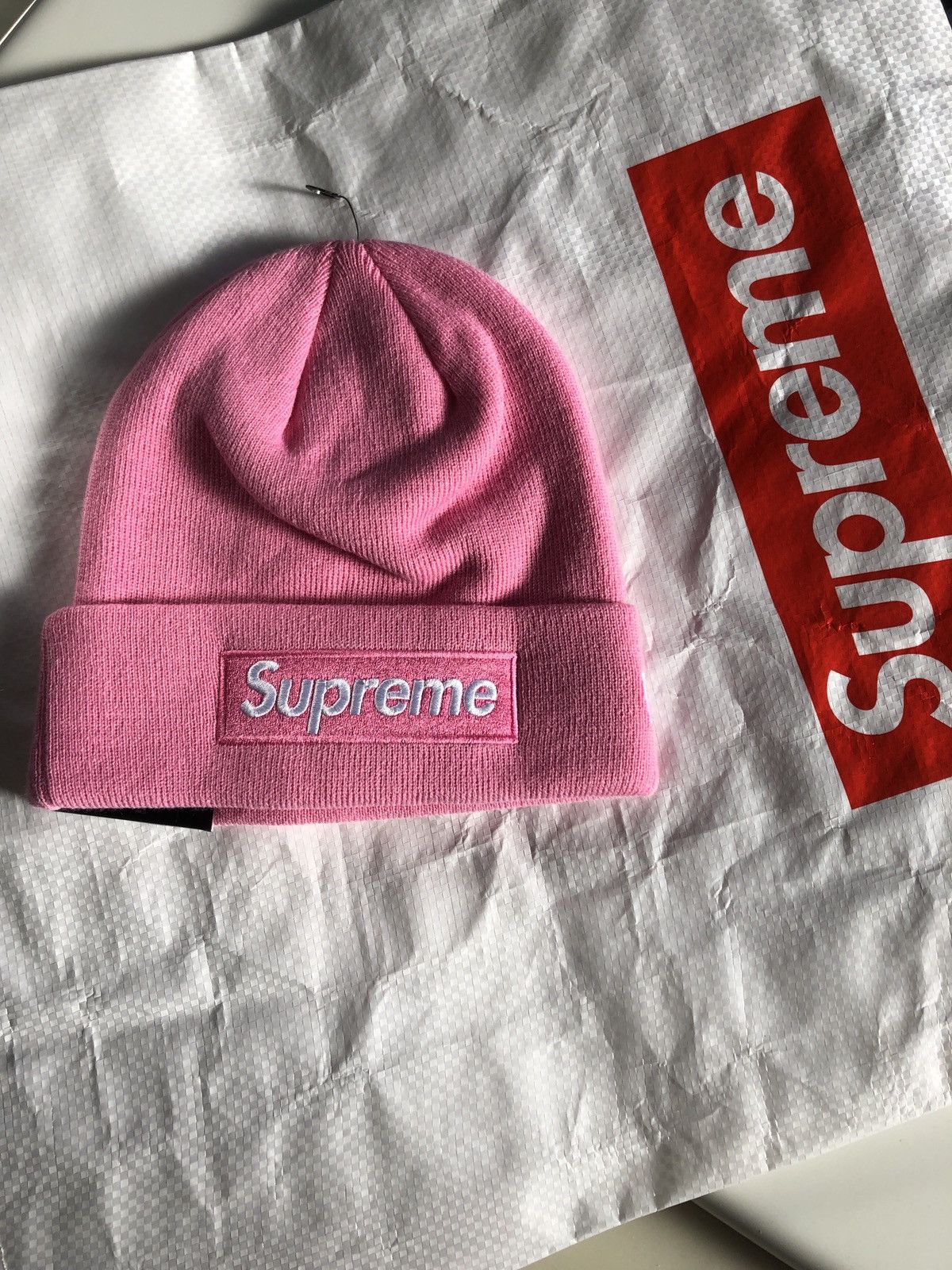 New Era × Supreme Supreme SF Exclusive In Store pink box logo beanie FW21 NEW Size ONE SIZE - 6 Thumbnail