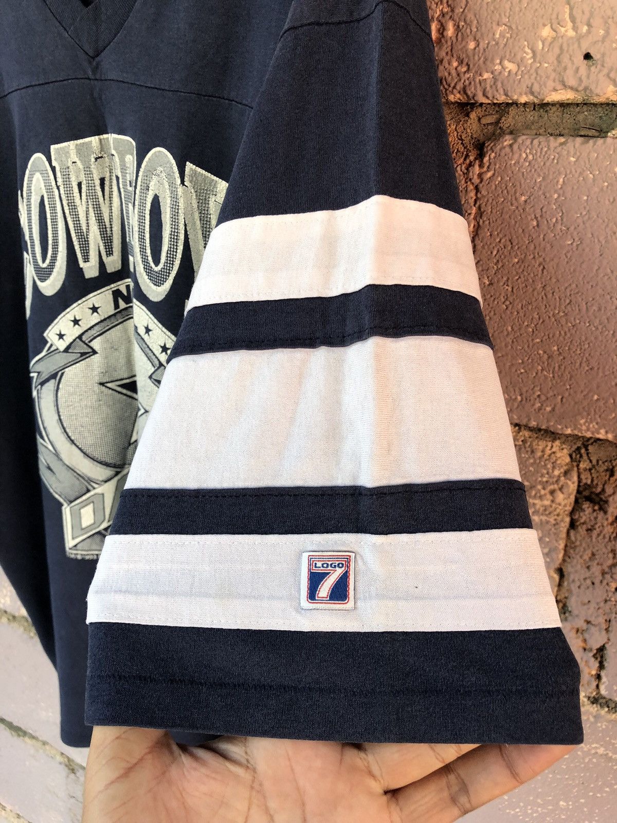 Logo 7 Rare 90s Vintage DALLAS COWBOYS Made In USA NFL Raglan Size US L / EU 52-54 / 3 - 3 Thumbnail