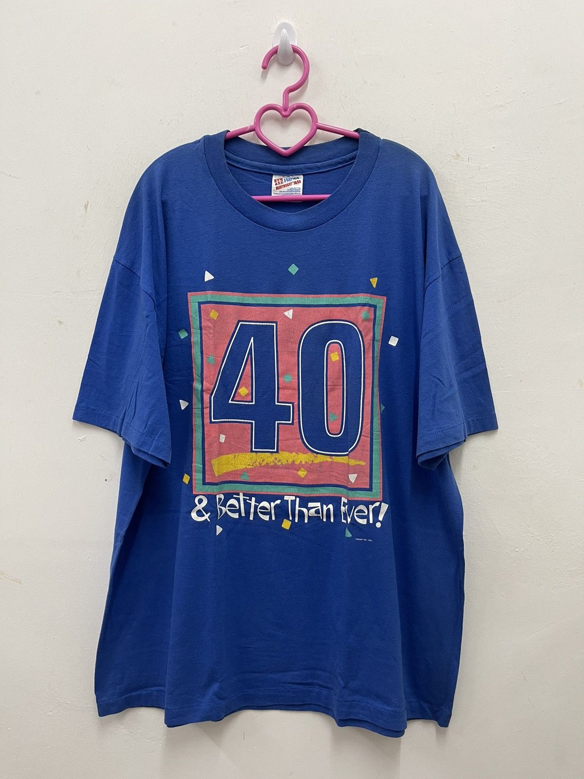 Vintage Rare 90s Vintage 40 & BETTER THAN EVER! Hanes Spell Out Size US XL / EU 56 / 4 - 1 Thumbnail