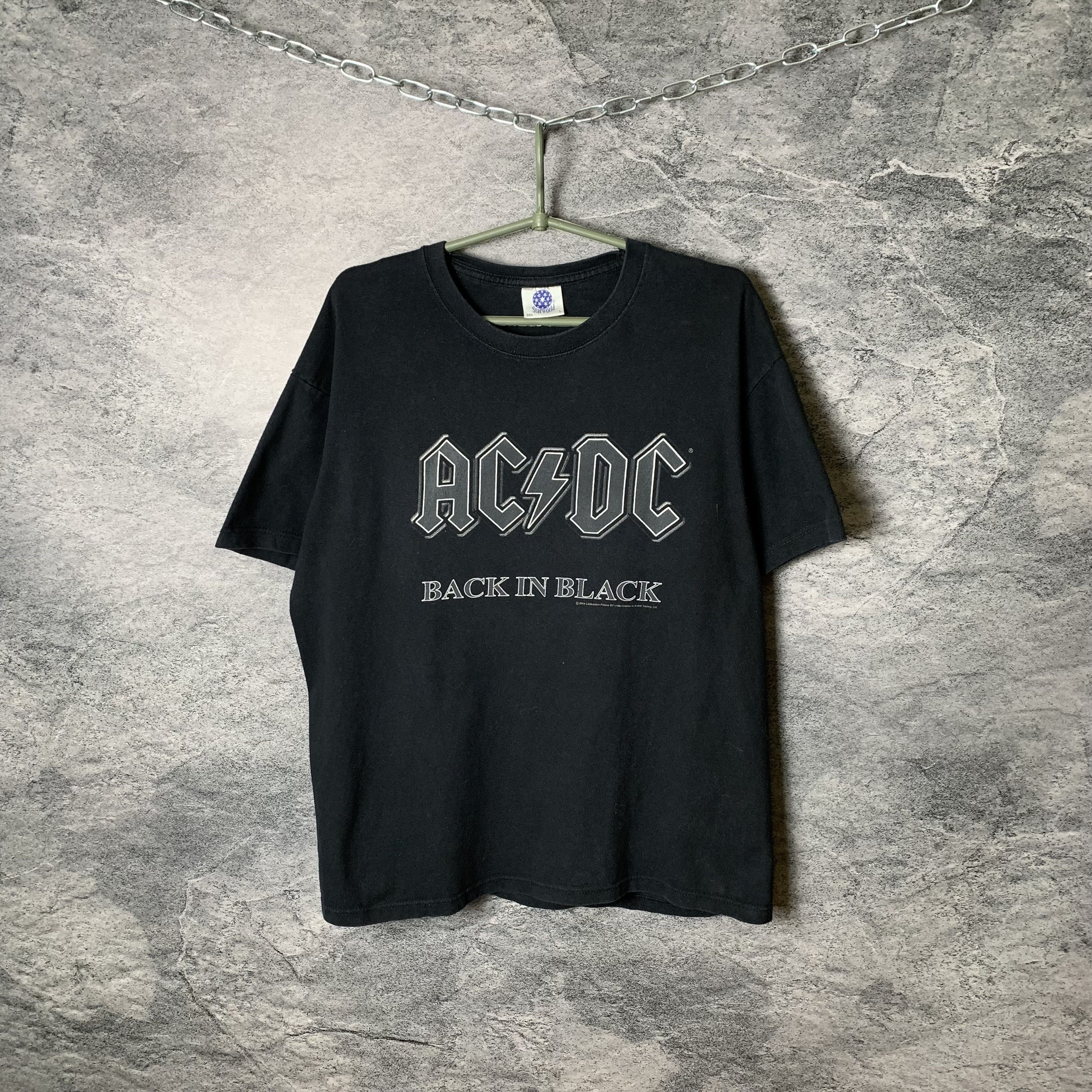 T-shirt AC/DC Vintage Années 90 - Groupe De Musique Métal, Taille L, Noir, Occasion Très Bon état