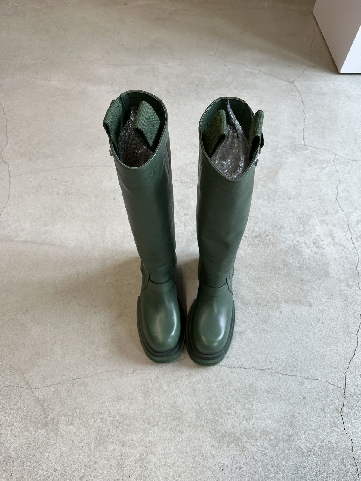 ＄ Rick Owens 22AW PULL ON BOGUN Pull On leather knee-high boots in black - Rick Owens