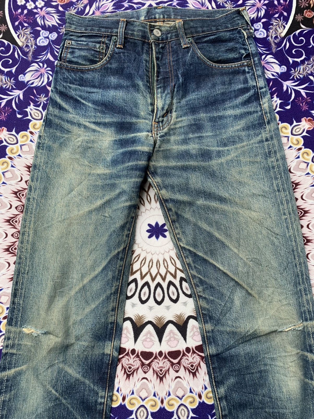Levi's Vintage Levis Big E 502 Selvedge Distressed Denim Size US 30 / EU 46 - 4 Thumbnail