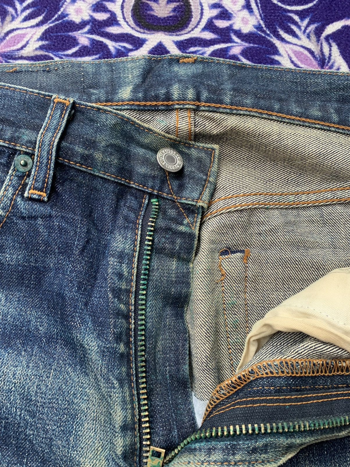 Levi's Vintage Levis Big E 502 Selvedge Distressed Denim Size US 30 / EU 46 - 6 Thumbnail