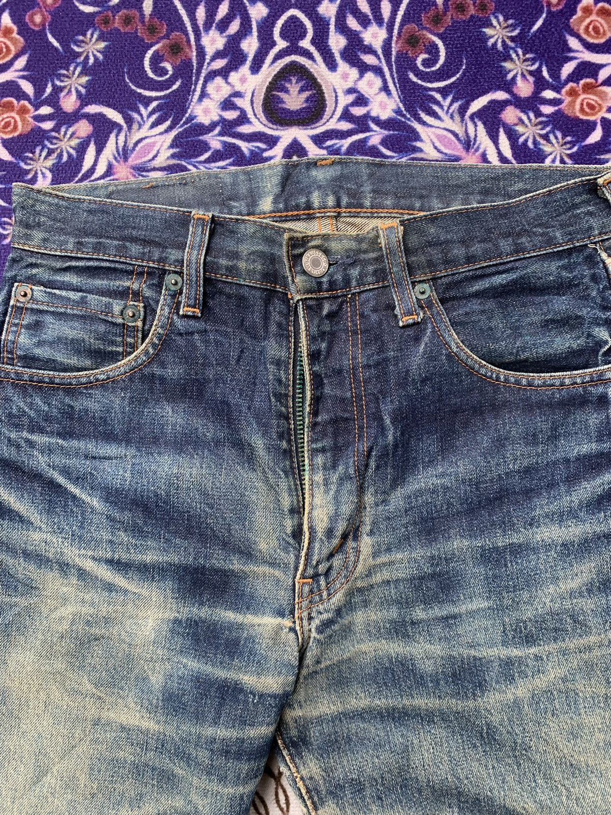 Levi's Vintage Levis Big E 502 Selvedge Distressed Denim Size US 30 / EU 46 - 5 Thumbnail