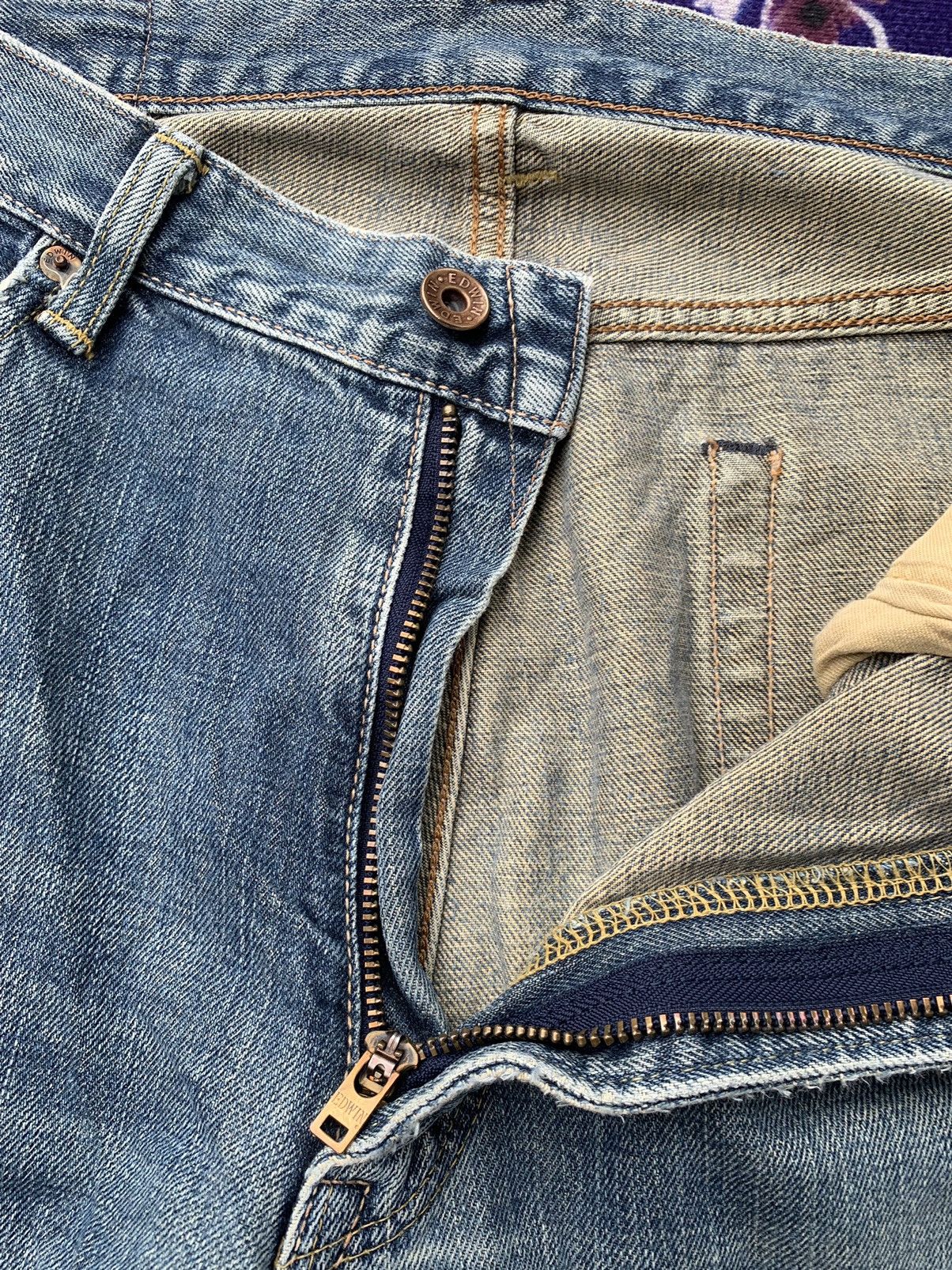 Edwin × Vintage Vintage Selvedge Edwin 505x Faded Wash Denim Size US 36 / EU 52 - 6 Thumbnail