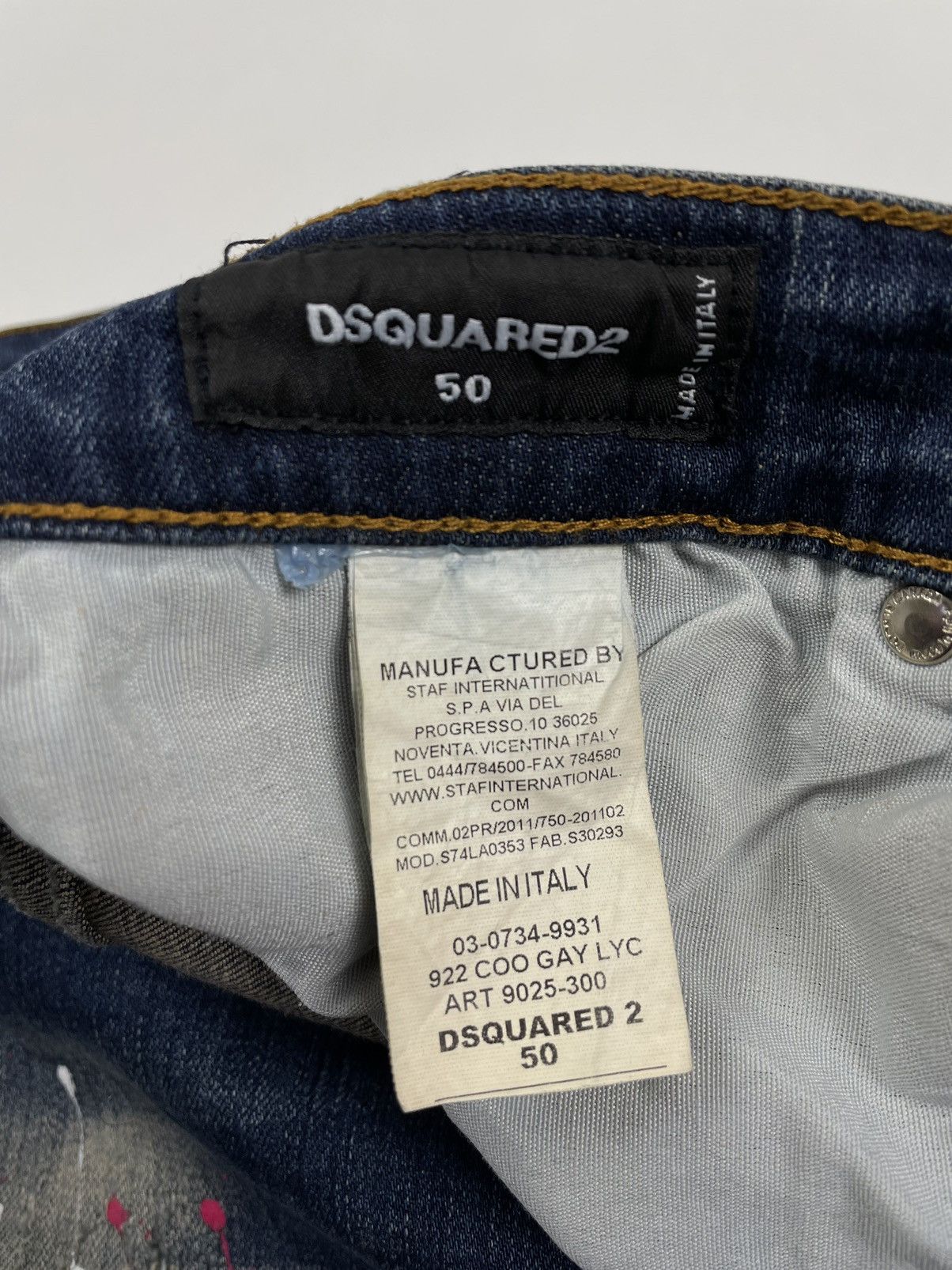 Dsquared2 Dsquared2 Cool Guy Slim Distressed Painted Denim Pants Jean Size US 34 / EU 50 - 15 Thumbnail