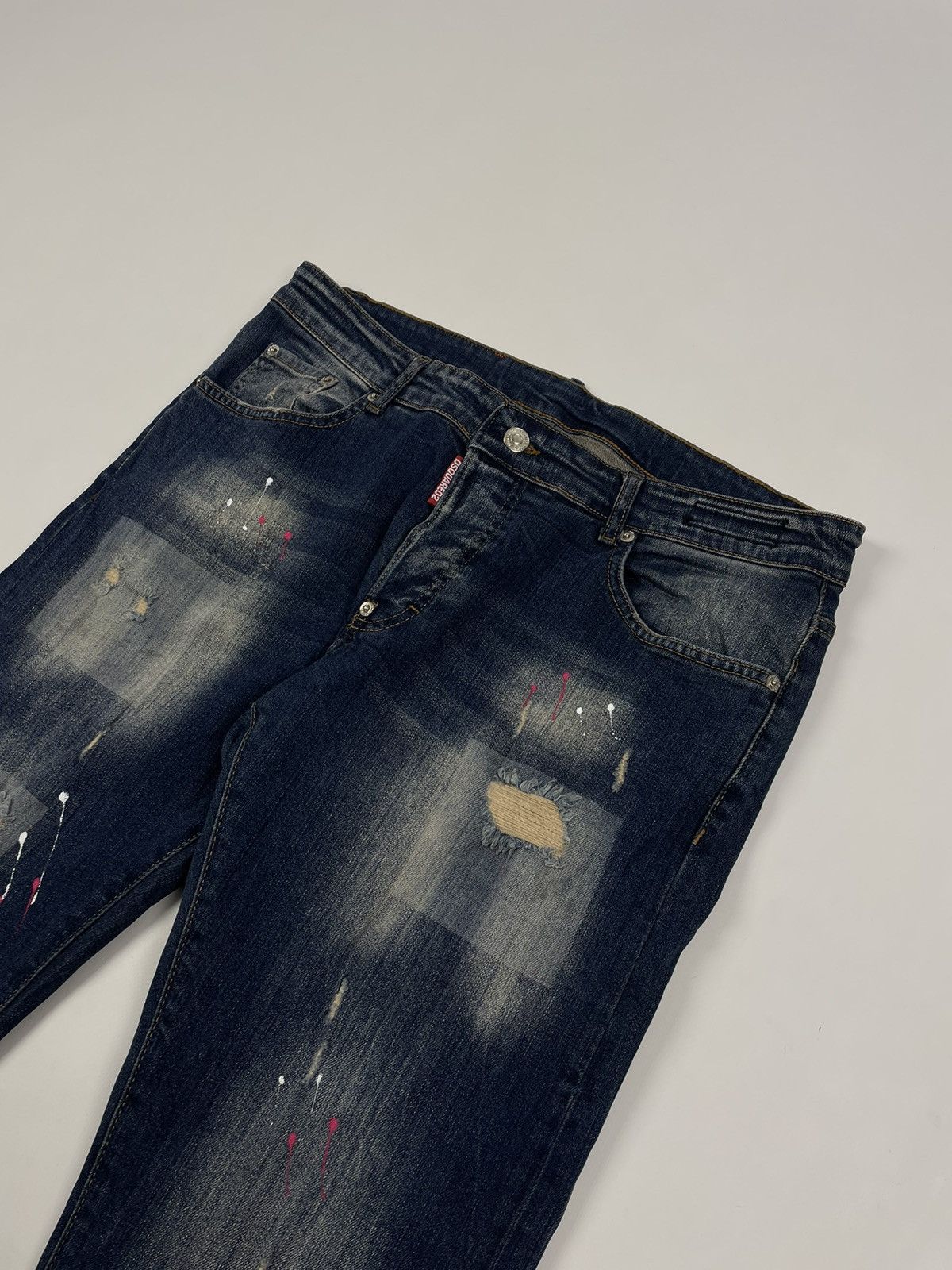Dsquared2 Dsquared2 Cool Guy Slim Distressed Painted Denim Pants Jean Size US 34 / EU 50 - 10 Thumbnail