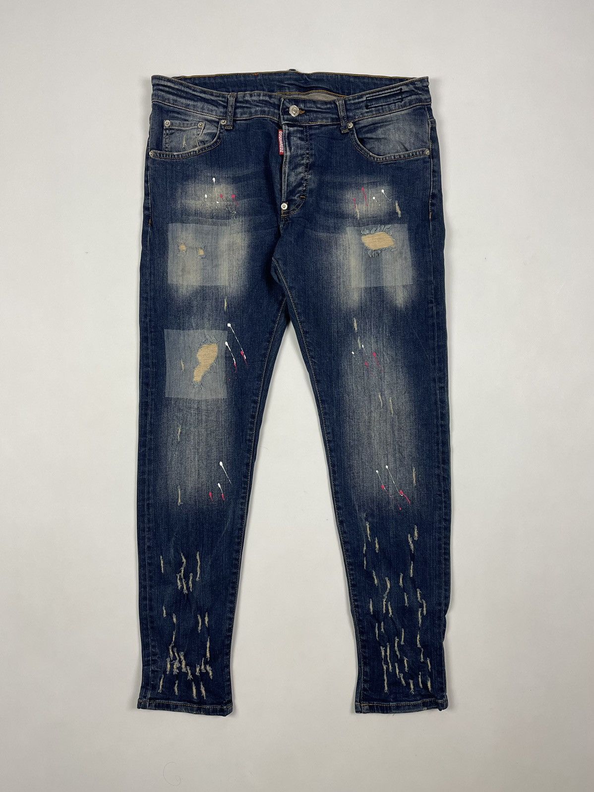 Dsquared2 Dsquared2 Cool Guy Slim Distressed Painted Denim Pants Jean Size US 34 / EU 50 - 3 Thumbnail