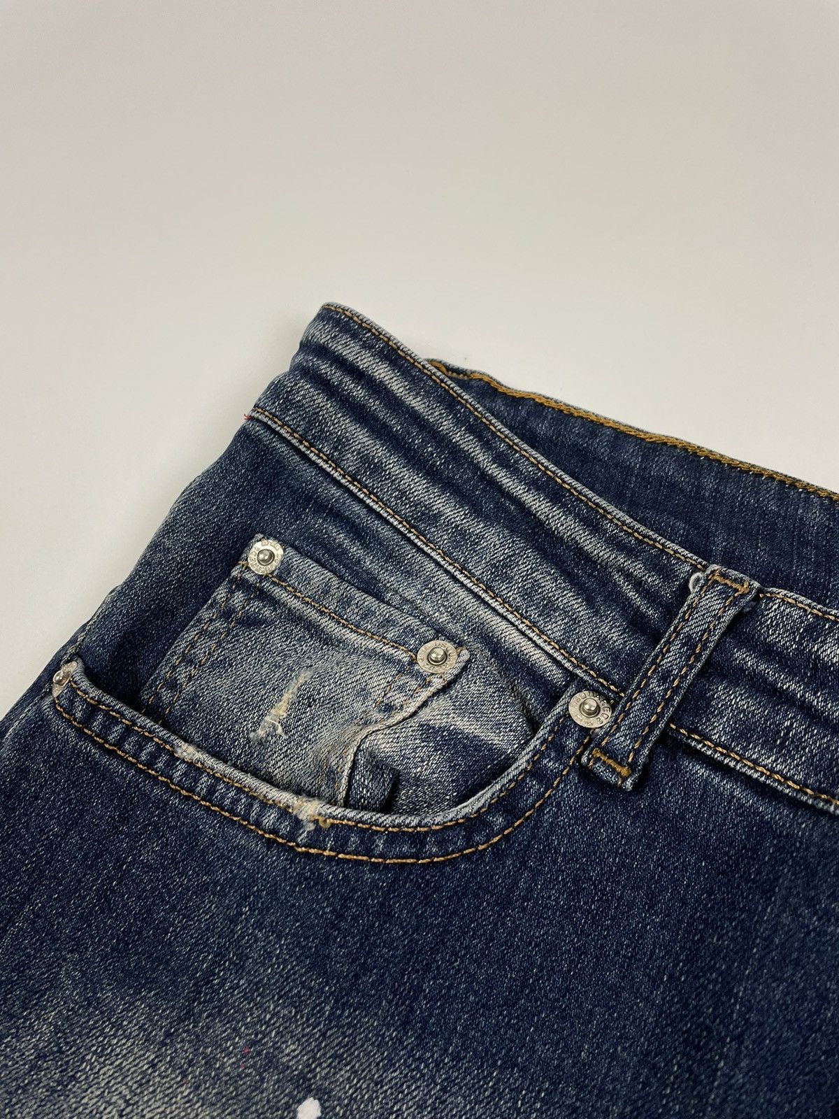 Dsquared2 Dsquared2 Cool Guy Slim Distressed Painted Denim Pants Jean Size US 34 / EU 50 - 12 Thumbnail