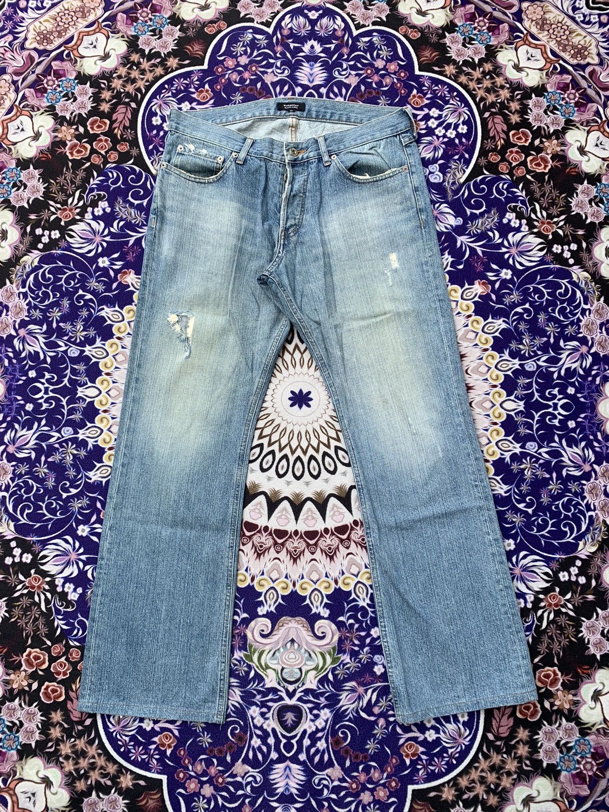Vintage Burberry Black Label Distressed Denim