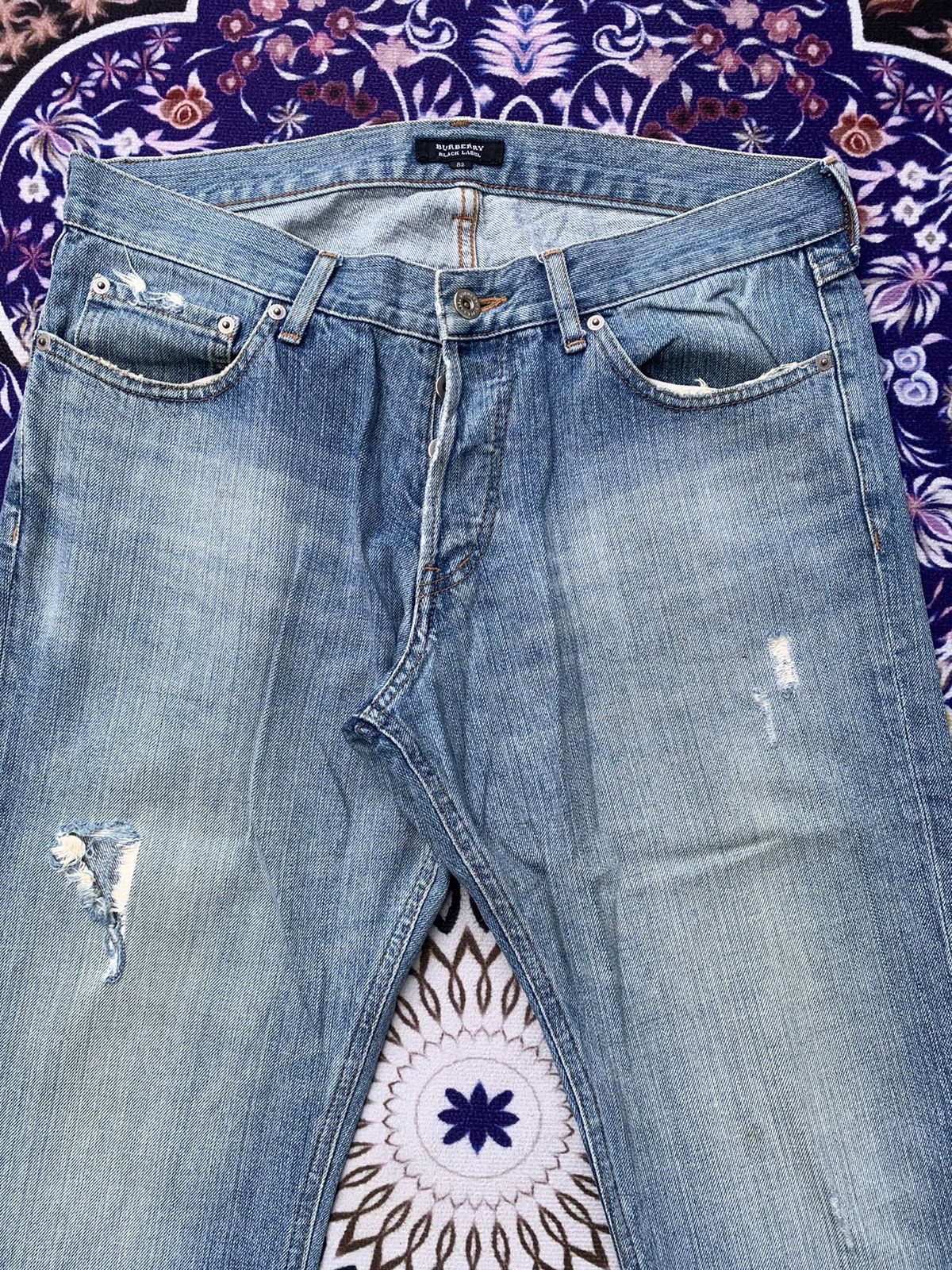 Burberry Vintage Burberry Black Label Distressed Denim Size US 35 - 2 Thumbnail