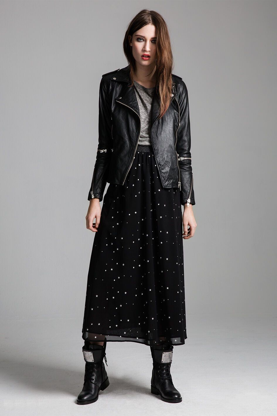 $219 SUPERTRASH Salvador BLACK Maxi Skirt ELASTIC Waistband