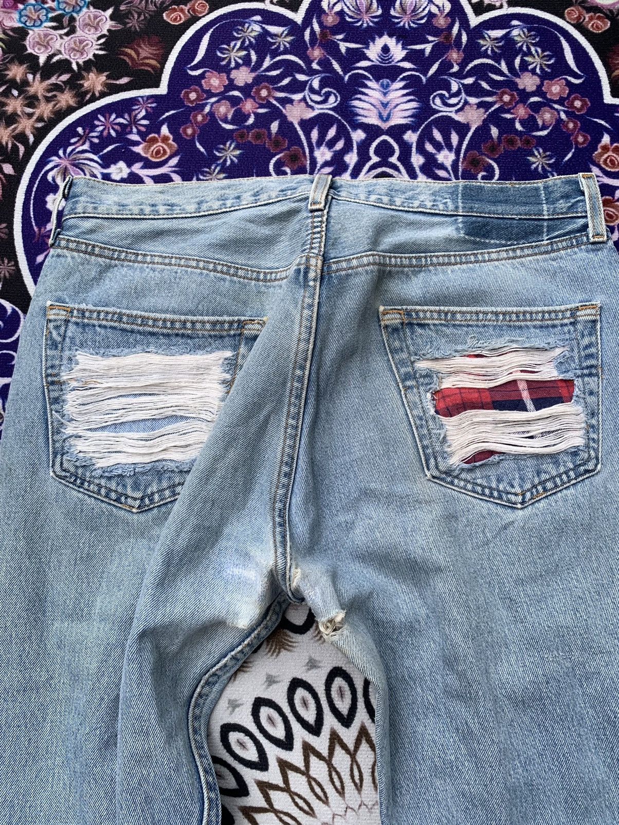 Japanese Brand Custom Distressed Denim Size US 36 / EU 52 - 8 Thumbnail