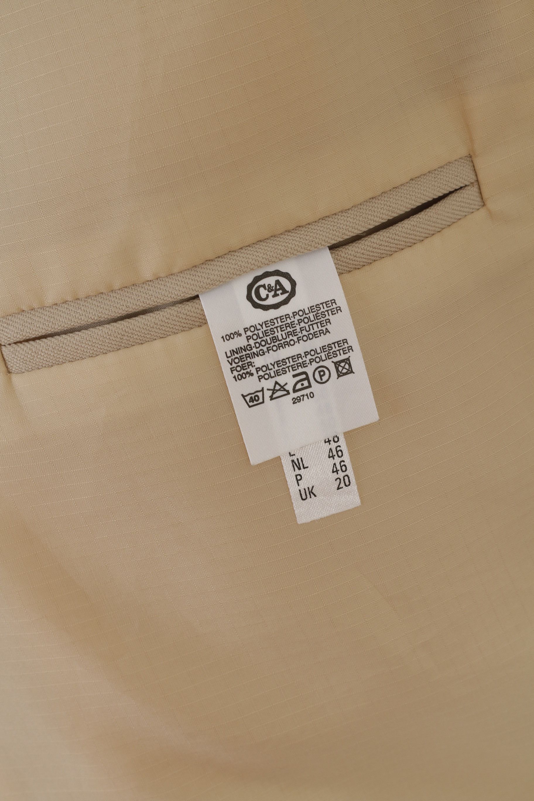C&A C&A Women 20 46 Blazer Beige Shiny 10202 Size XXL / US 16-18 / IT 52-54 - 5 Thumbnail