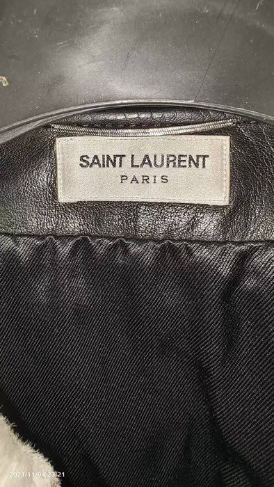 Saint Laurent Paris Saint Laurent 14fw zebra collar leather jacket ...