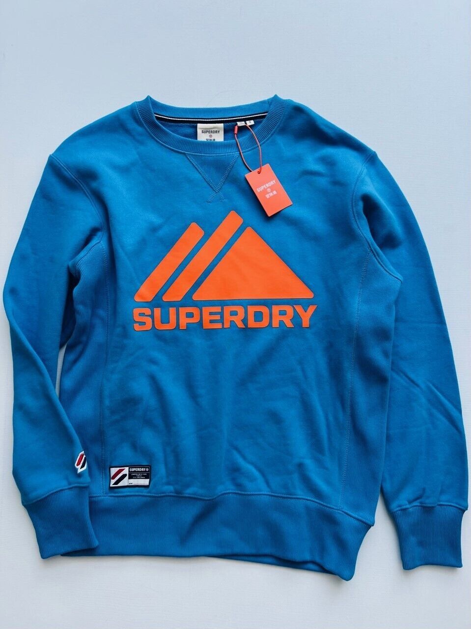 Superdry Mountain Sport Mono Crew Sweatshirt Aqua Blue ( S