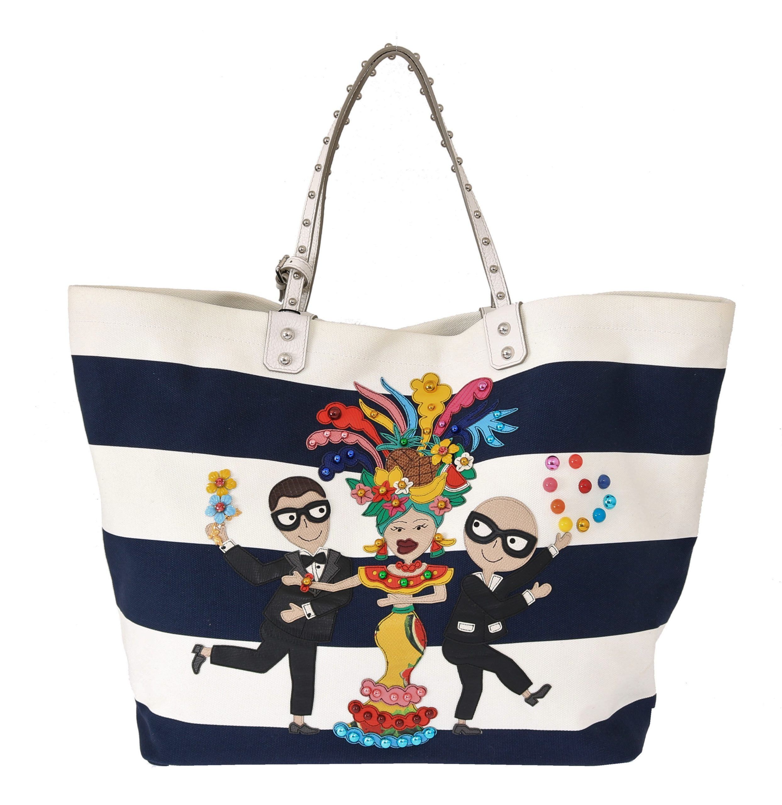 Beatrice Medium Denim Tote in Blue - Dolce Gabbana