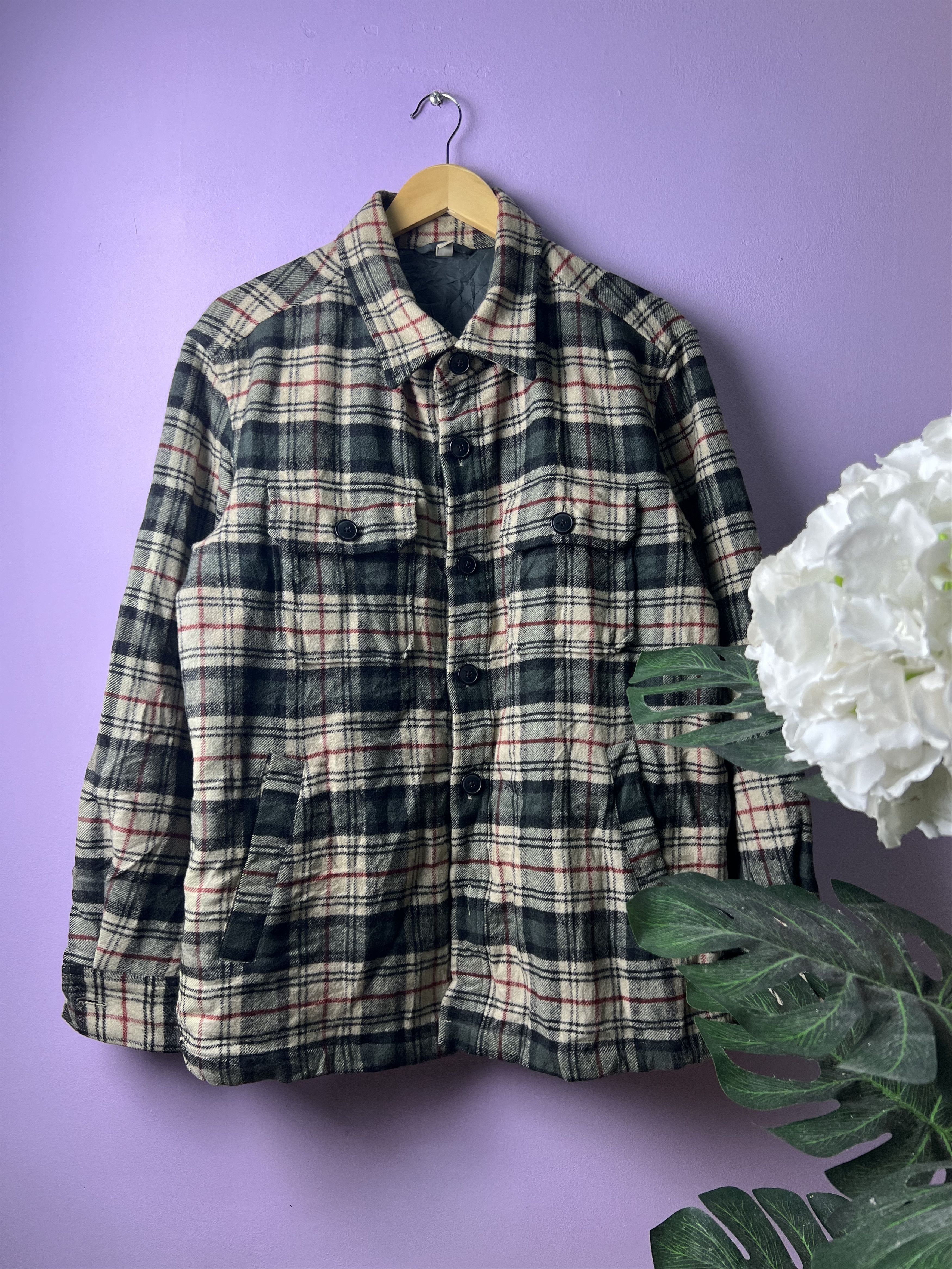 Japanese Brand 🔥Uniqlo Checkered Flannel Quilted Jackets Size US M / EU 48-50 / 2 - 1 Thumbnail