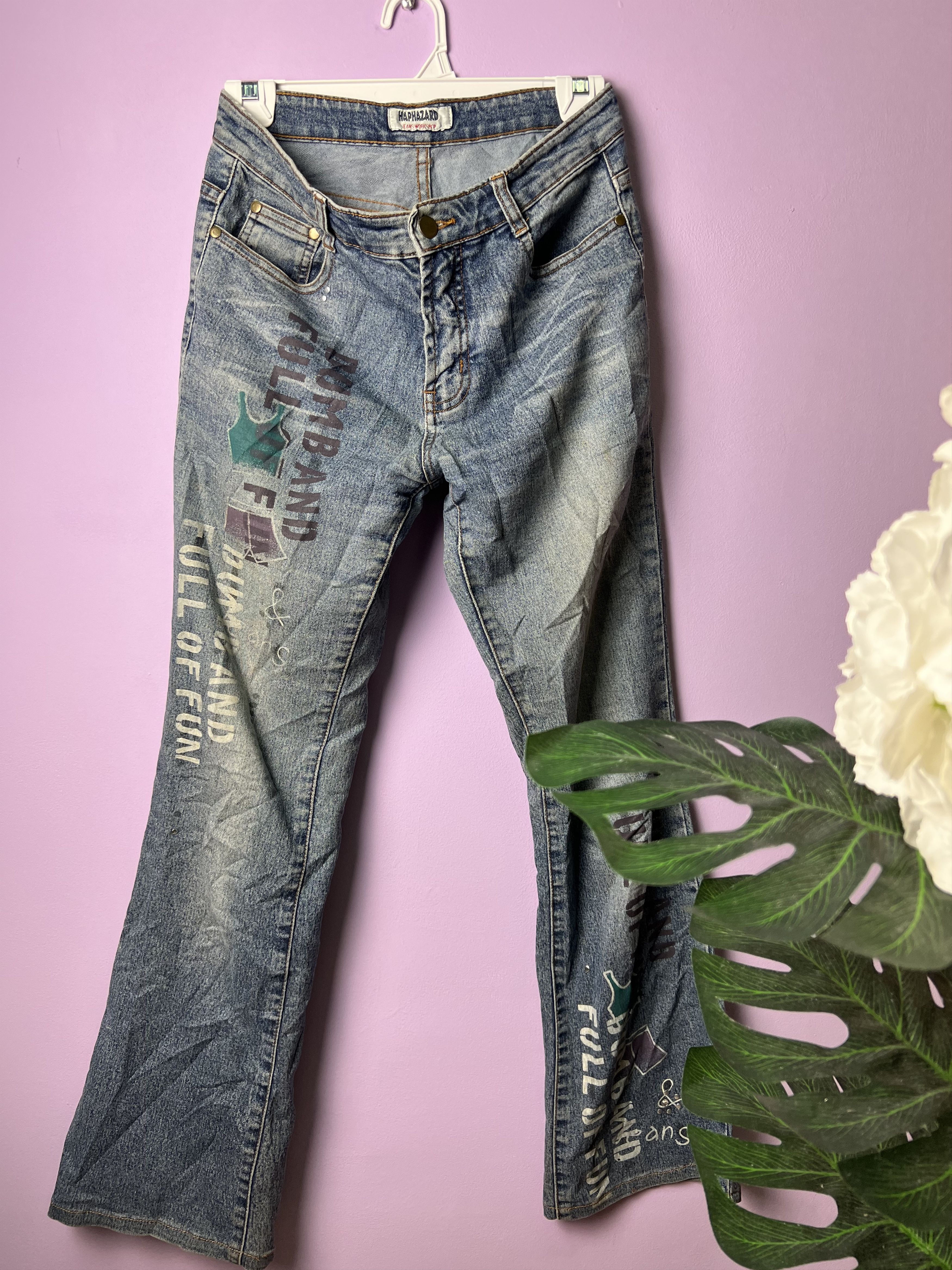 Japanese Brand 🔥Haphazard Dumb & Full of Fun Distressed Denim Size US 30 / EU 46 - 4 Thumbnail