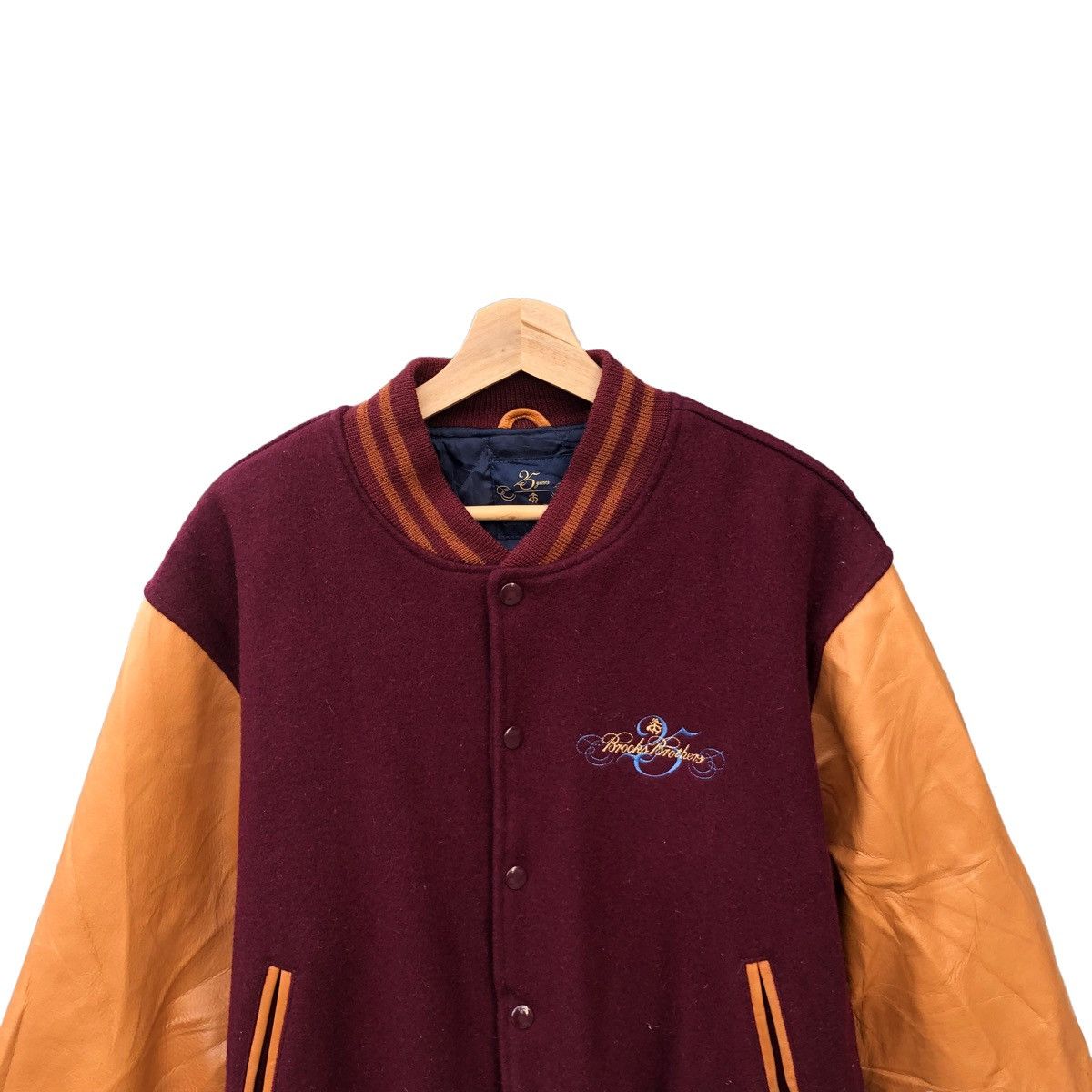 Brooks Brothers Brooks Brothers Leather Sleeve Varsity Jacket Size US S / EU 44-46 / 1 - 3 Thumbnail