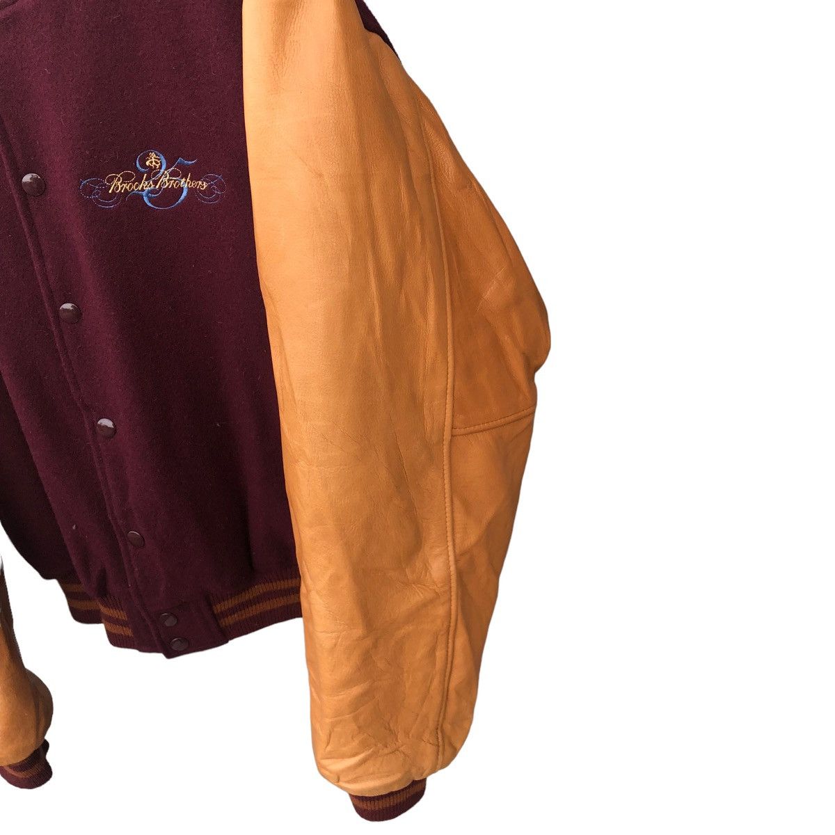 Brooks Brothers Brooks Brothers Leather Sleeve Varsity Jacket Size US S / EU 44-46 / 1 - 7 Thumbnail