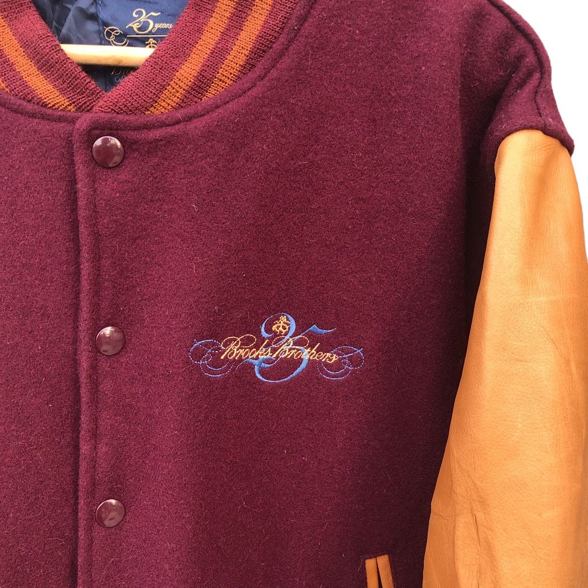 Brooks Brothers Brooks Brothers Leather Sleeve Varsity Jacket Size US S / EU 44-46 / 1 - 5 Thumbnail