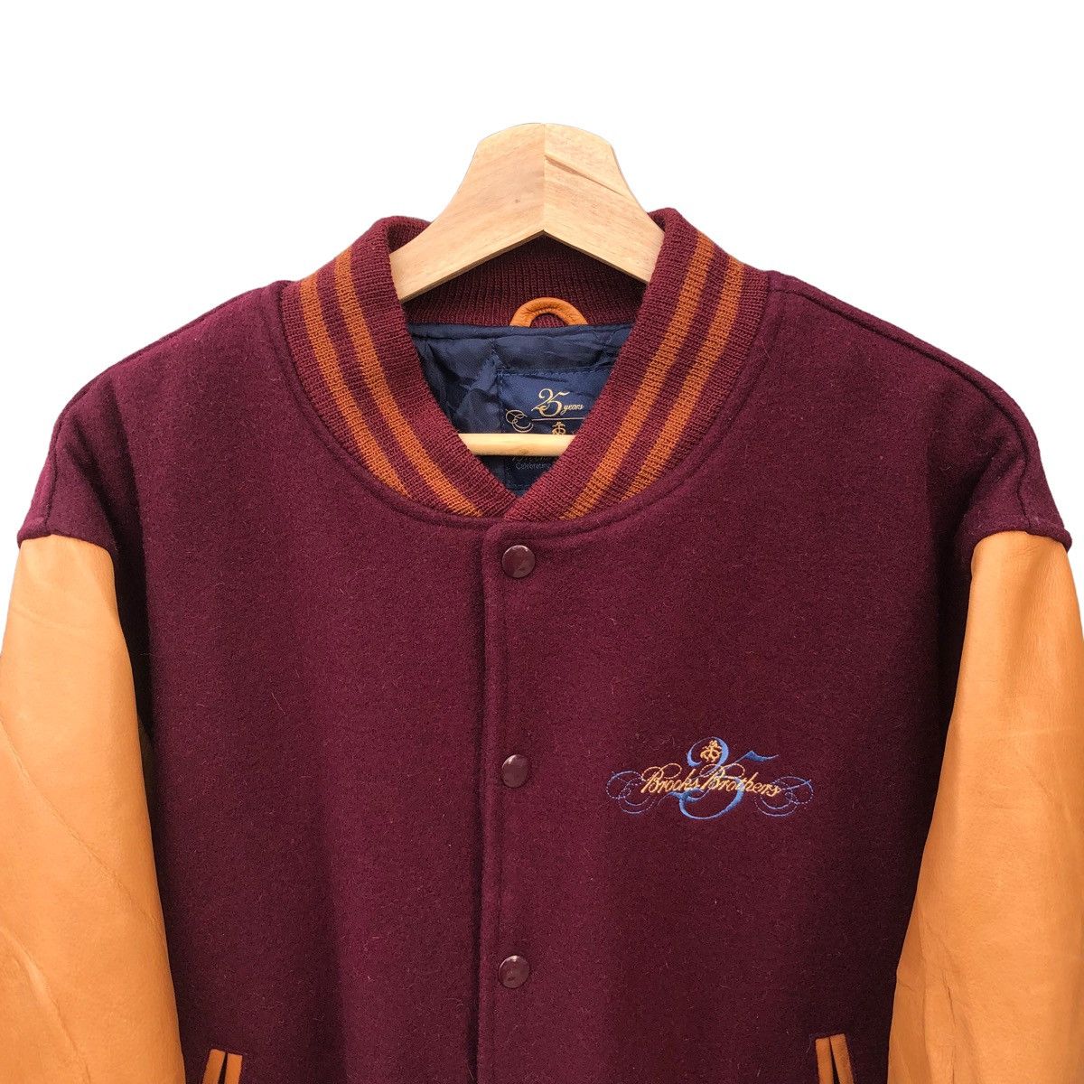 Brooks Brothers Brooks Brothers Leather Sleeve Varsity Jacket Size US S / EU 44-46 / 1 - 4 Thumbnail