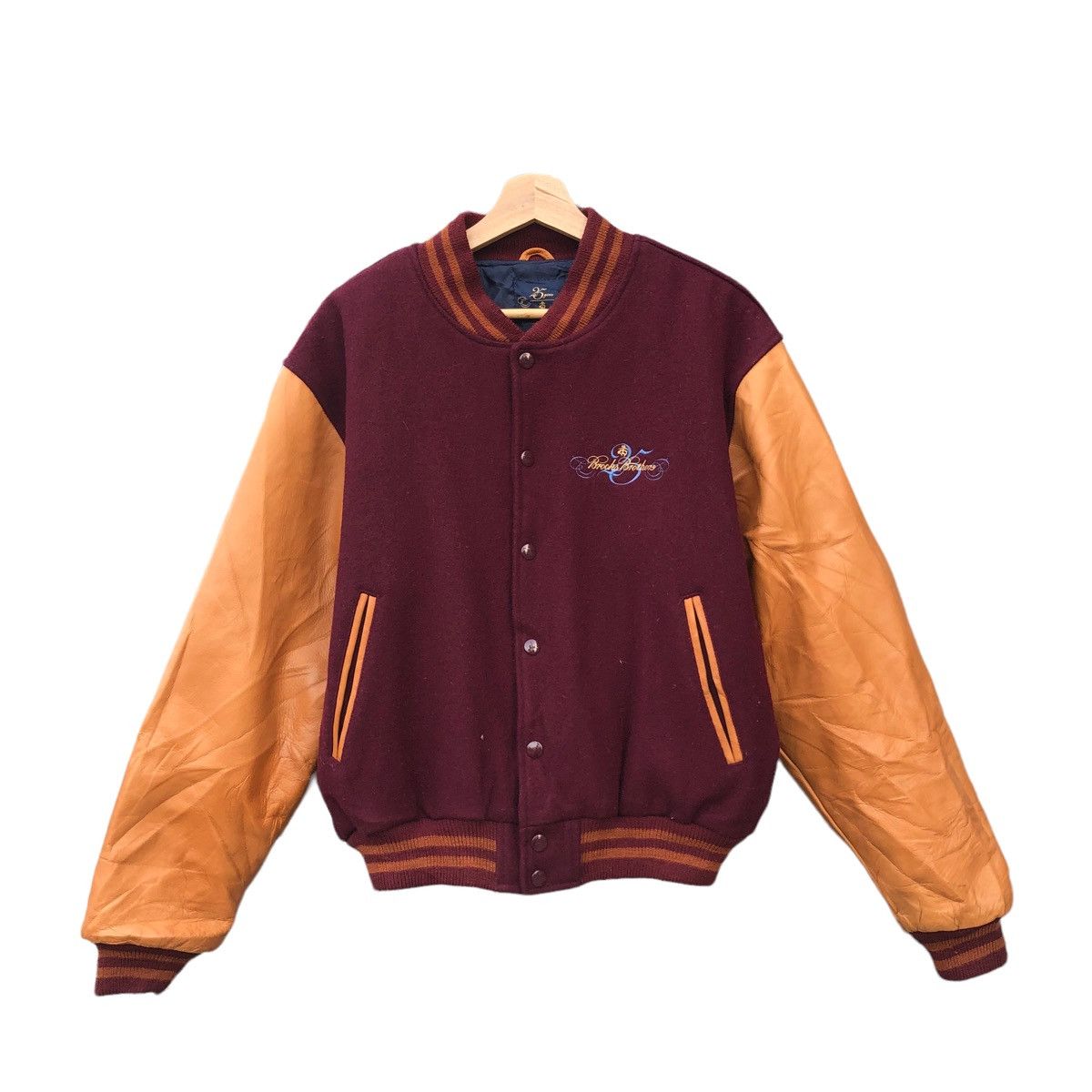 Brooks Brothers Brooks Brothers Leather Sleeve Varsity Jacket Size US S / EU 44-46 / 1 - 2 Thumbnail