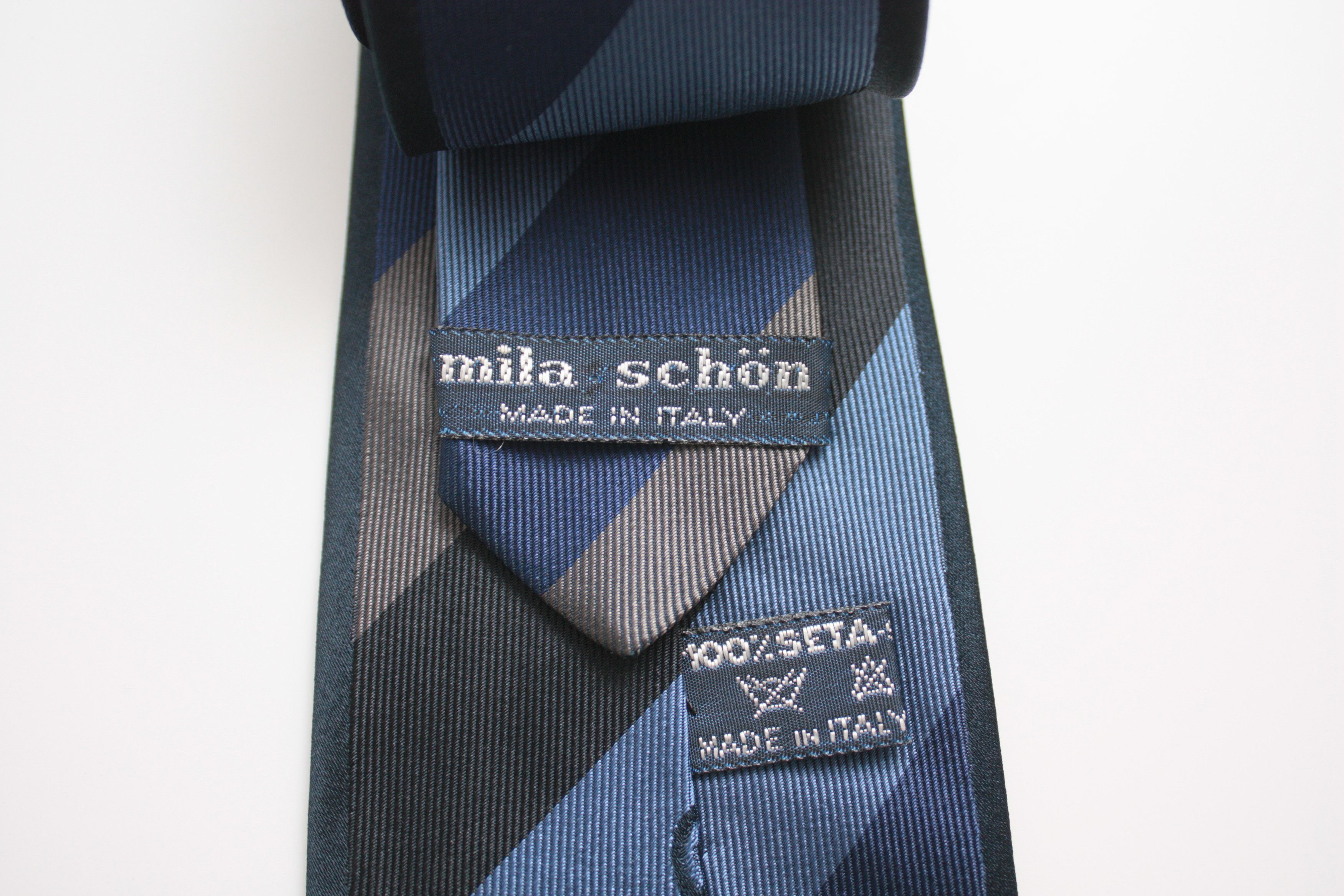 Mila Schon Mila Schon Navy Blue Silk Tie Made In Italy Size ONE SIZE - 2 Thumbnail