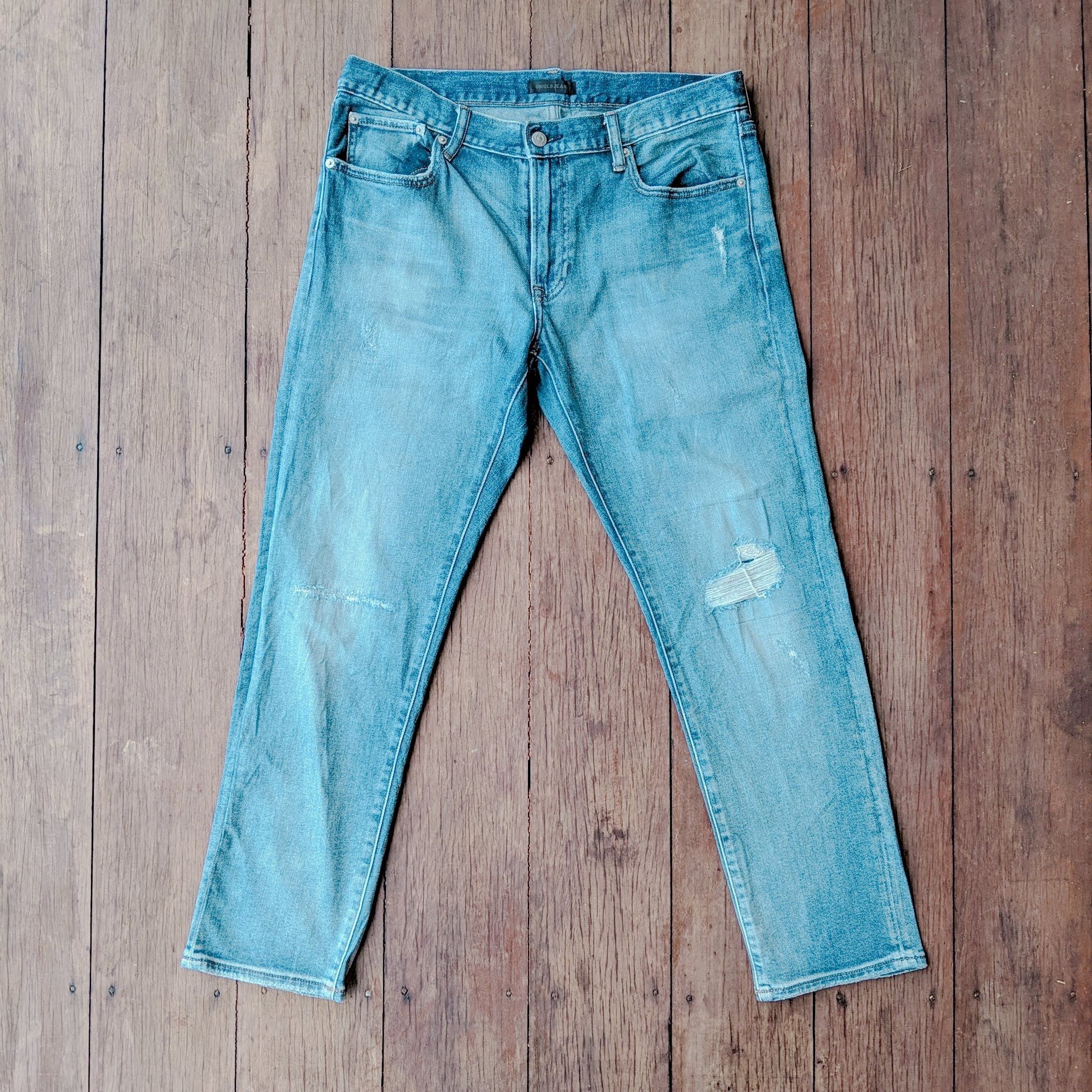 Japanese Brand × Jean × Vintage Japanese Brand Distressed Faded Trousers Jeans Pants Size US 34 / EU 50 - 1 Thumbnail