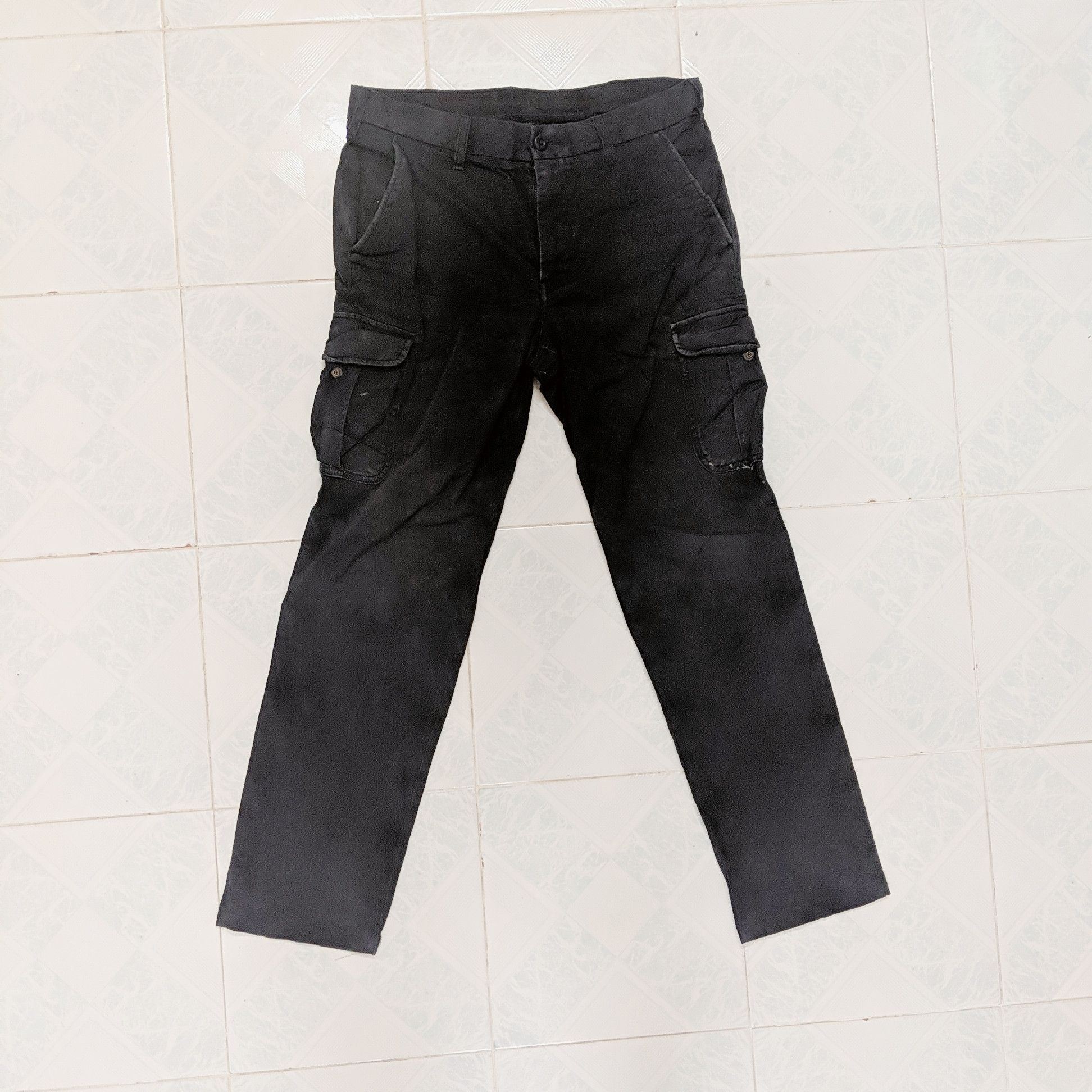Vintage Japanese Black Multipocket Tactical Cargo Pants