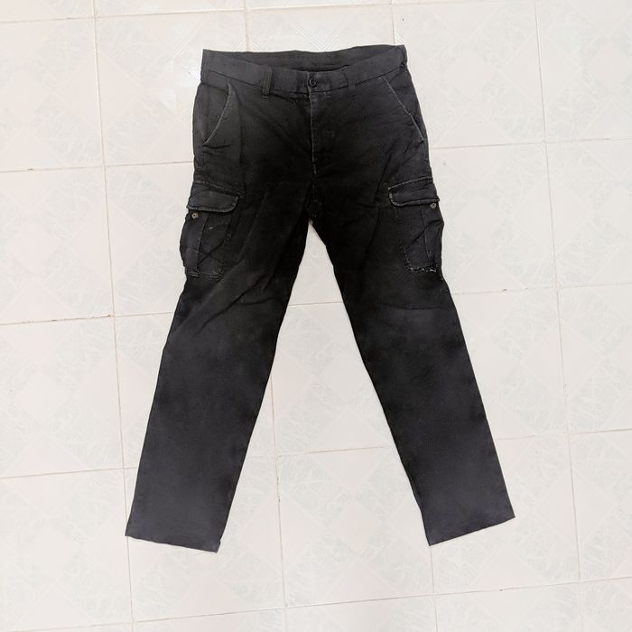 Japanese Brand Vintage Uniqlo Black Multipocket Tactical Cargo Pants