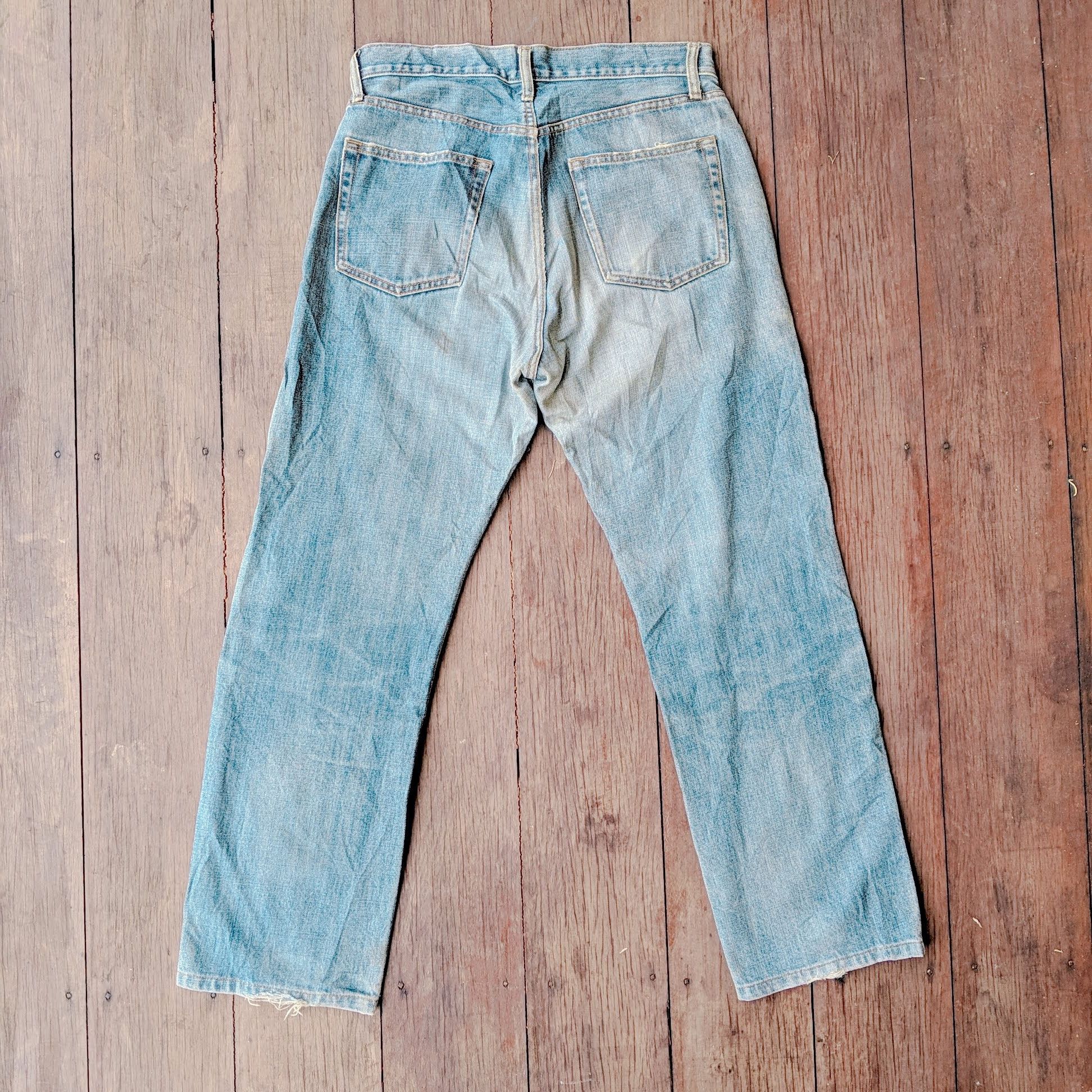 Japanese Brand × Jean × Vintage Vintage Japanese Sick Distressed Faded Denim Jeans Pants Size US 30 / EU 46 - 9 Thumbnail