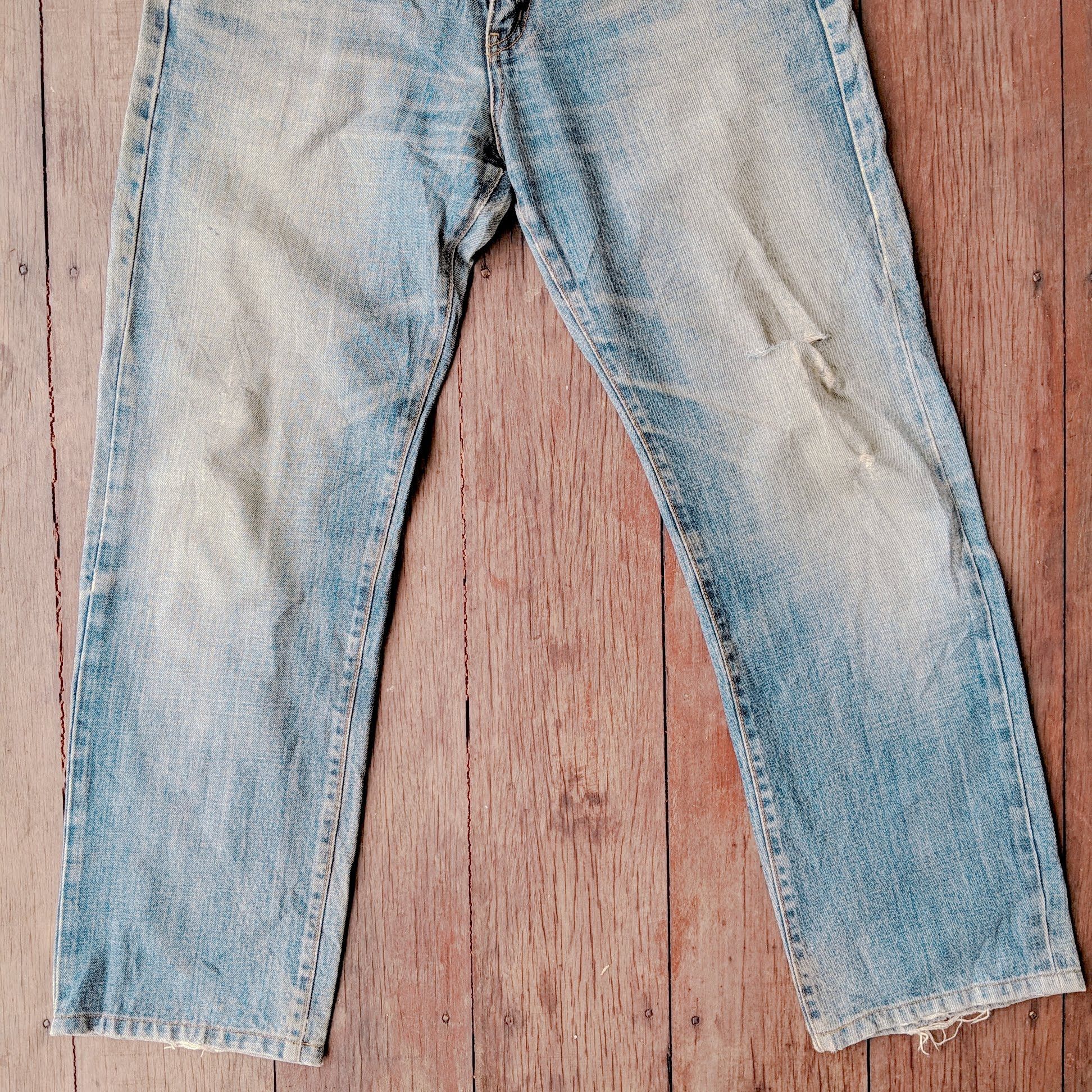 Japanese Brand × Jean × Vintage Vintage Japanese Sick Distressed Faded Denim Jeans Pants Size US 30 / EU 46 - 5 Thumbnail