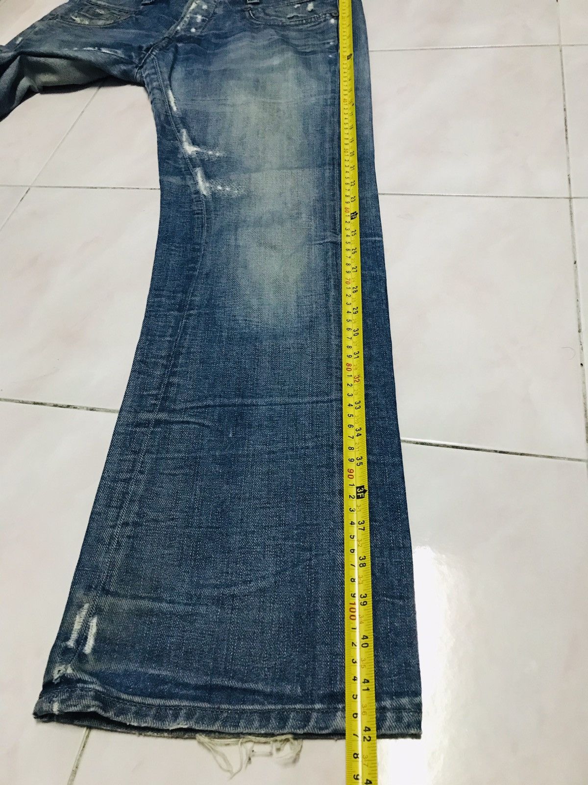 G-Star × Japanese Brand G Star RAW 3301 Tapered Patch Distress Denim Jeans Size US 34 / EU 50 - 18 Thumbnail