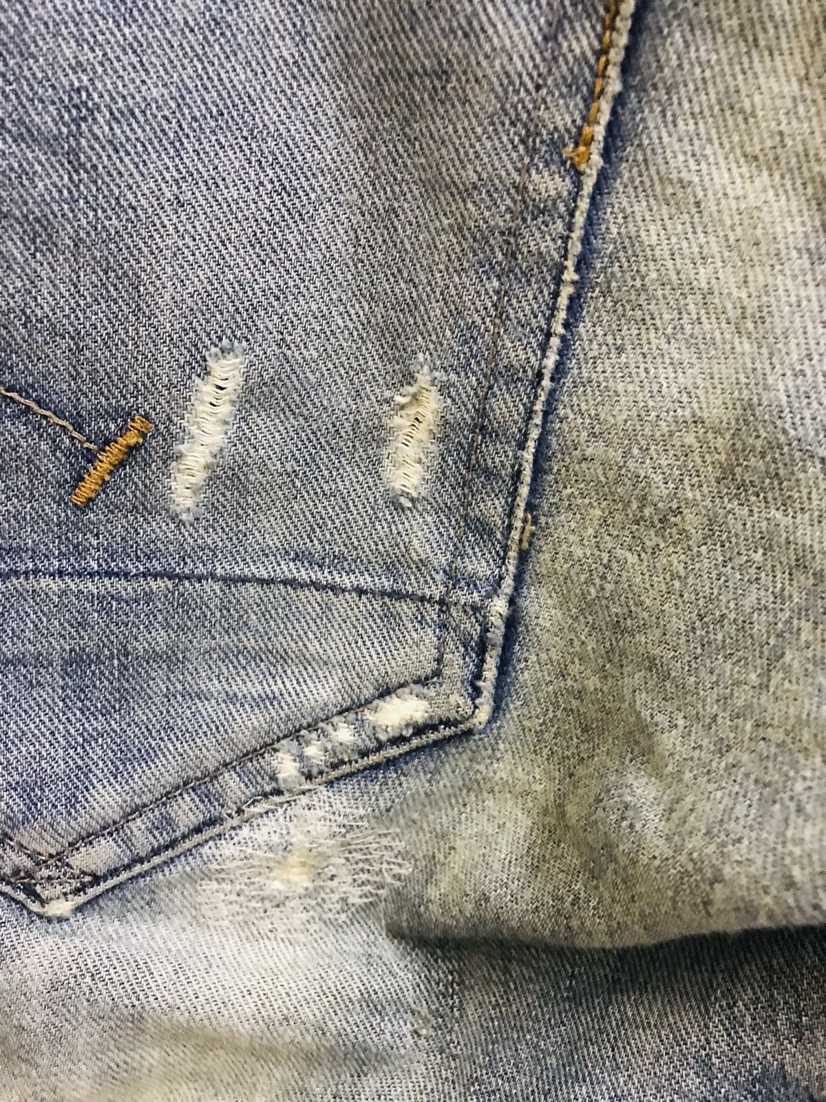 G-Star × Japanese Brand G Star RAW 3301 Tapered Patch Distress Denim Jeans Size US 34 / EU 50 - 8 Thumbnail