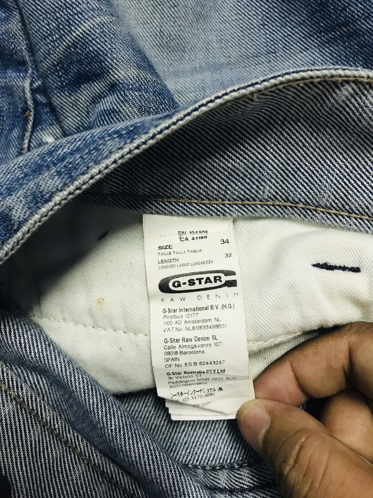 G-Star × Japanese Brand G Star RAW 3301 Tapered Patch Distress Denim Jeans Size US 34 / EU 50 - 13 Thumbnail