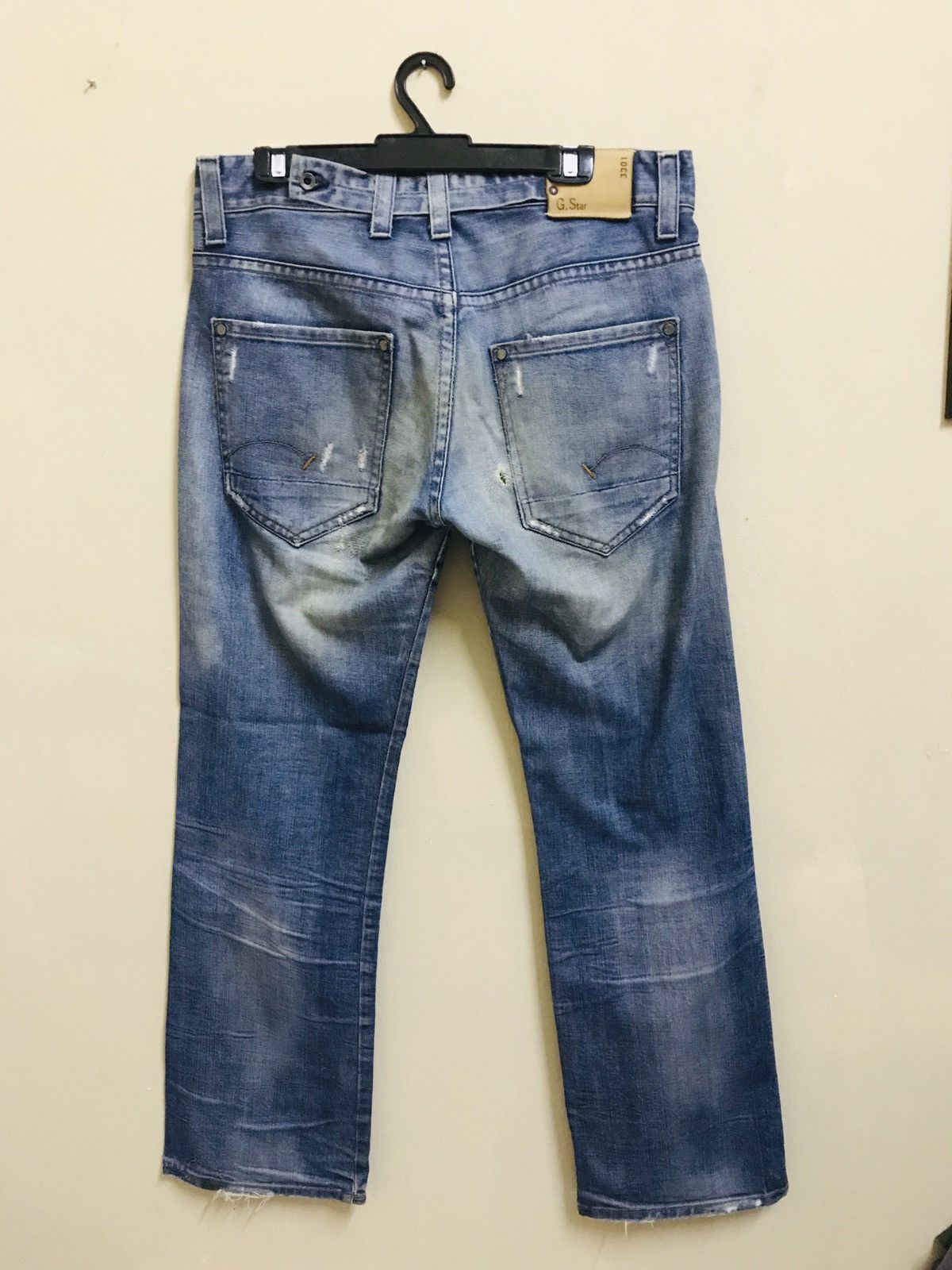 G-Star × Japanese Brand G Star RAW 3301 Tapered Patch Distress Denim Jeans Size US 34 / EU 50 - 1 Thumbnail