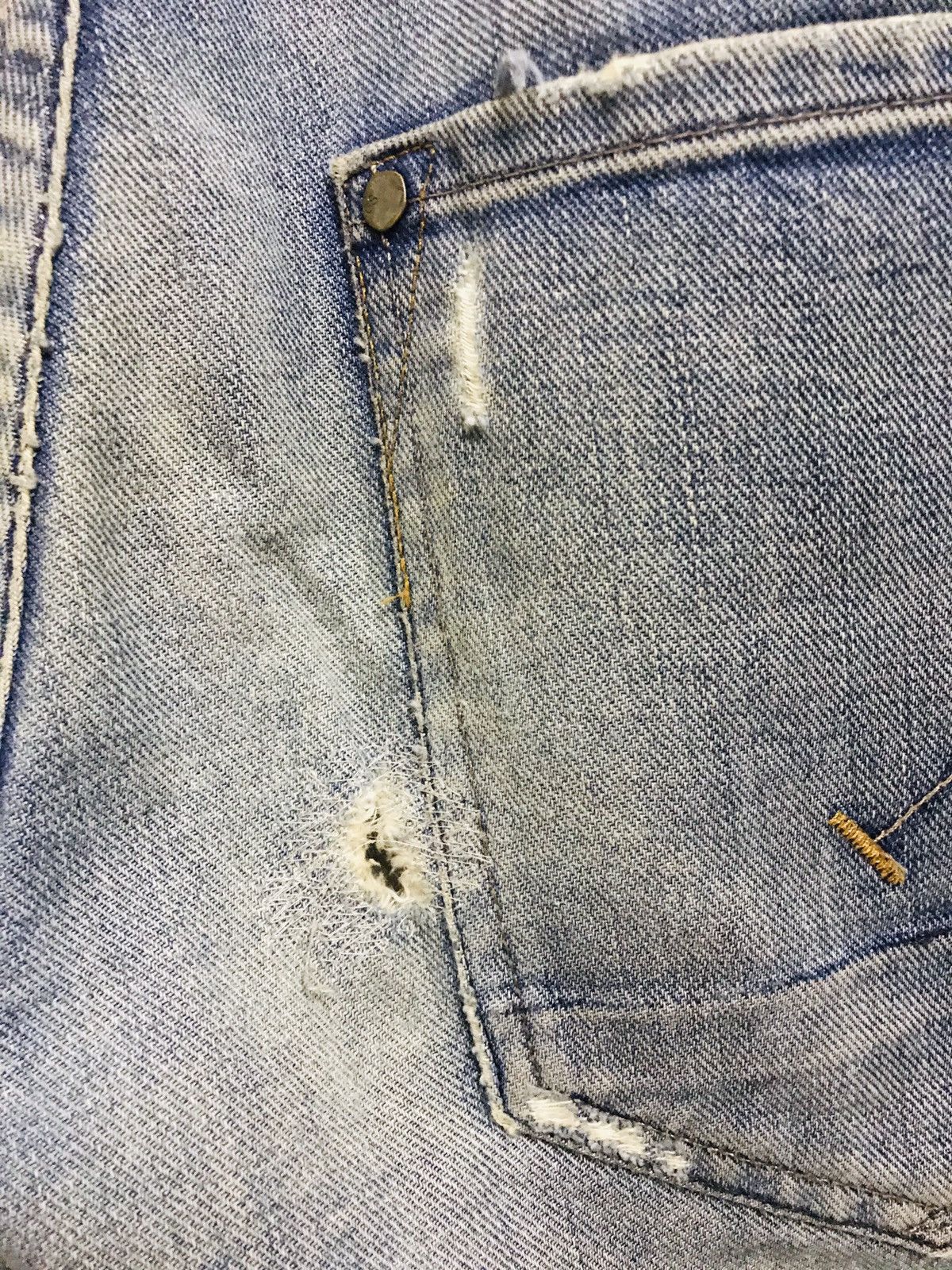 G-Star × Japanese Brand G Star RAW 3301 Tapered Patch Distress Denim Jeans Size US 34 / EU 50 - 7 Thumbnail