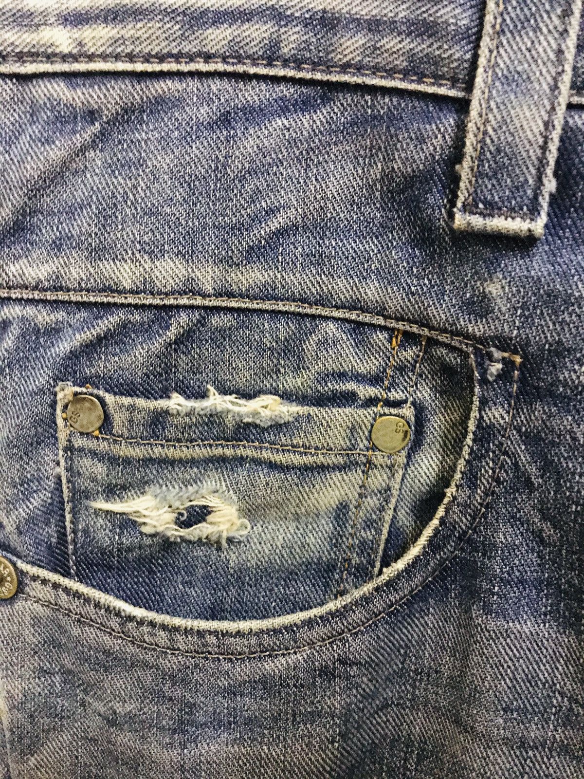 G-Star × Japanese Brand G Star RAW 3301 Tapered Patch Distress Denim Jeans Size US 34 / EU 50 - 3 Thumbnail