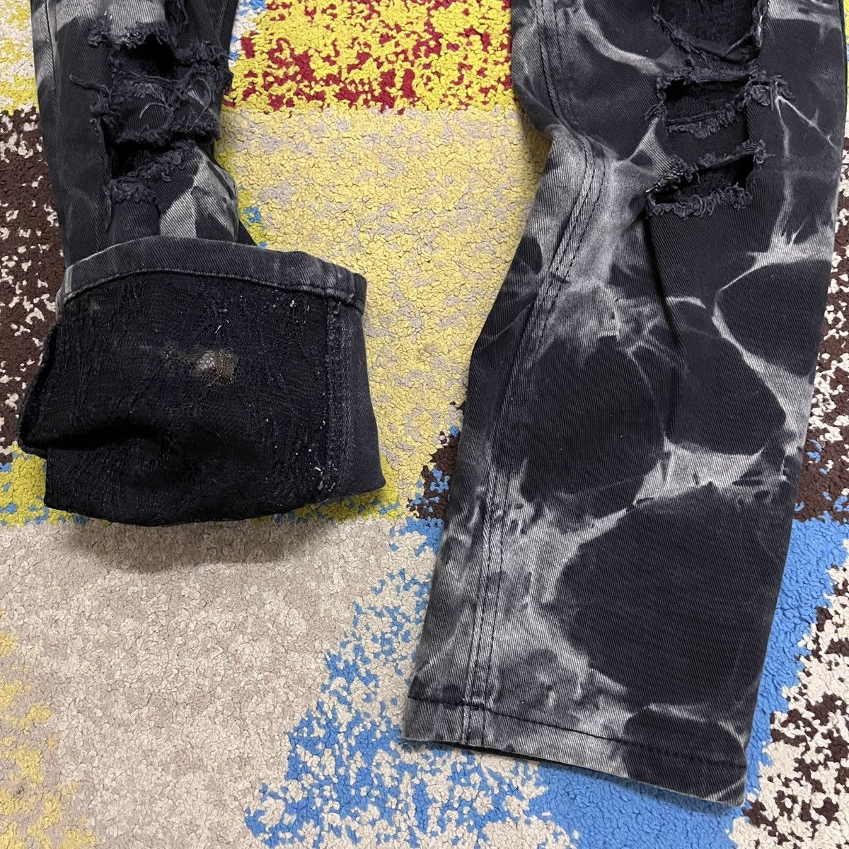 Japanese Brand × Vintage Distressed Dig Deep Black Label Stretchable Denim Flares Size US 30 / EU 46 - 9 Thumbnail